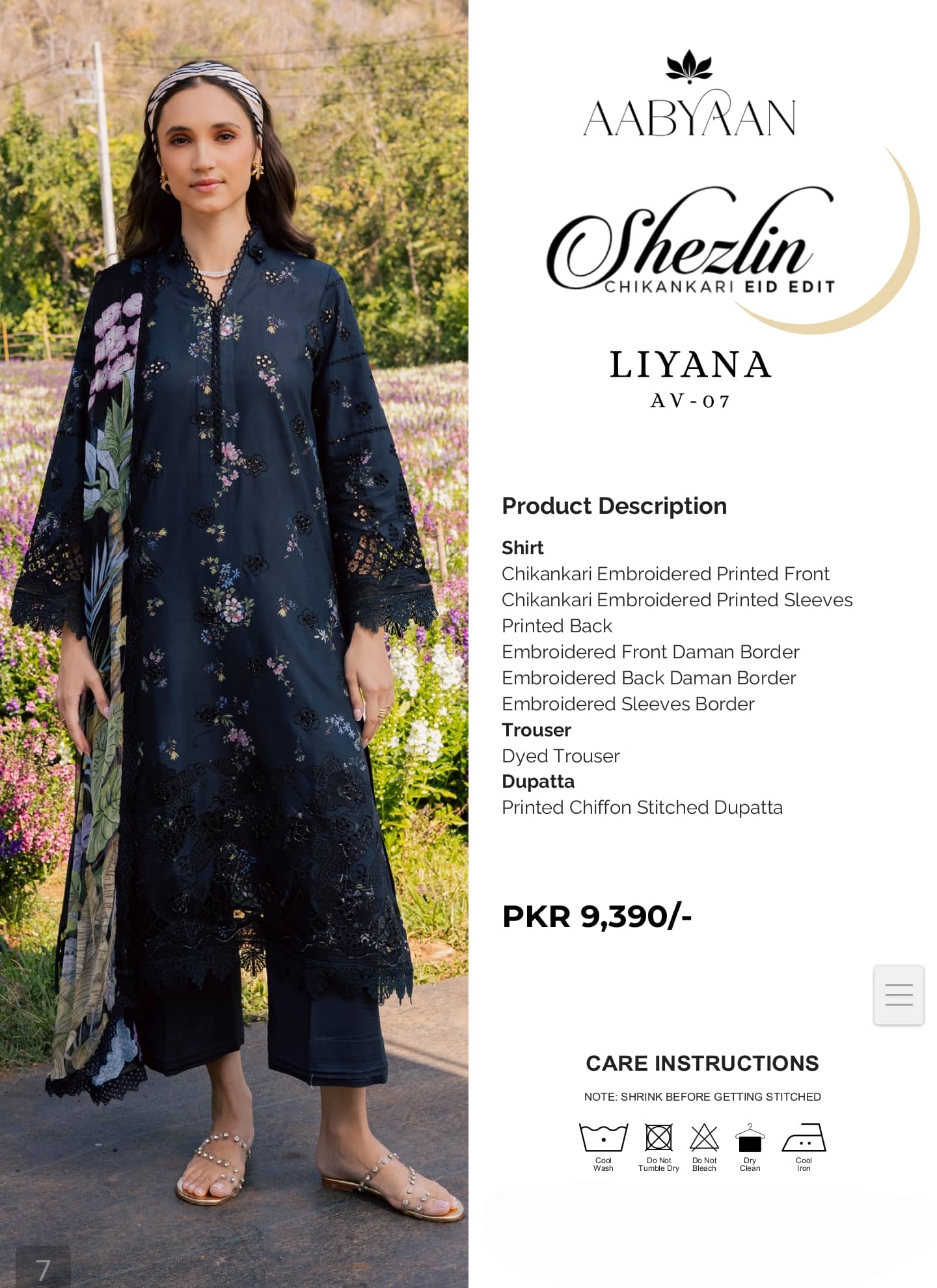 Aabyaan Shezlyn Chikankari Lawn/Liyana