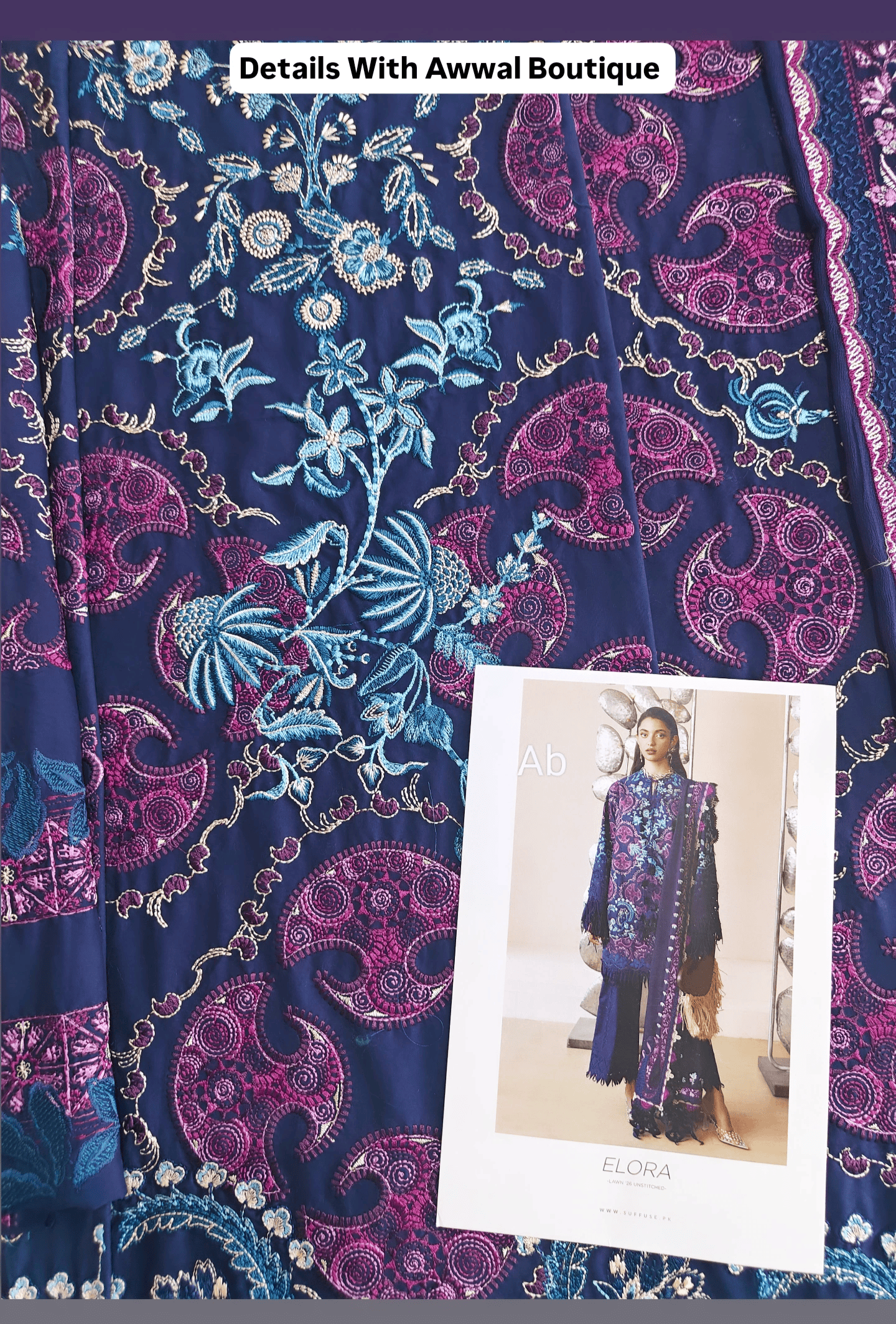Open Pic/Sale‼️Suffuse Luxury Lawn 26/Elora/Blue