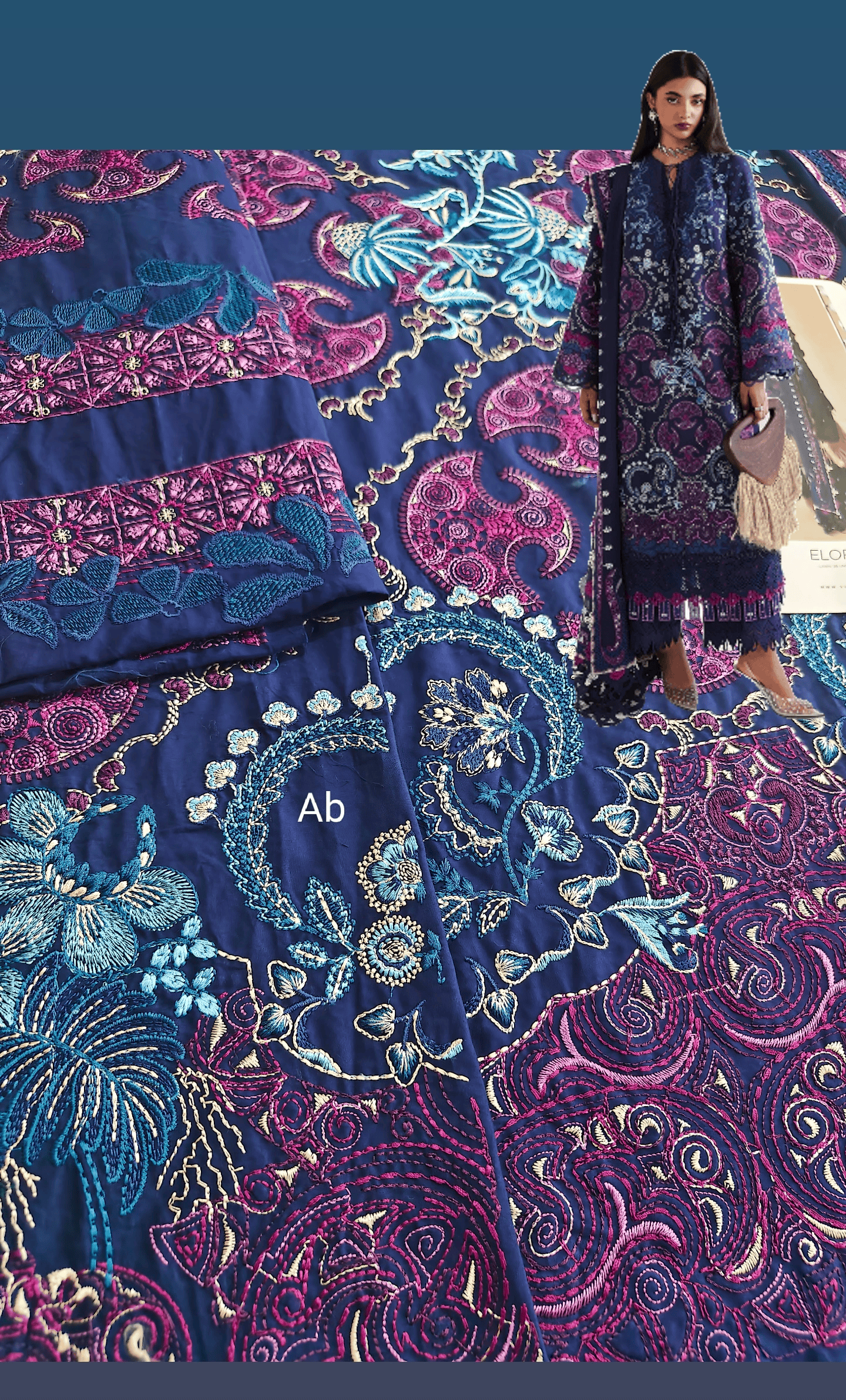Open Pic/Sale‼️Suffuse Luxury Lawn 26/Elora/Blue