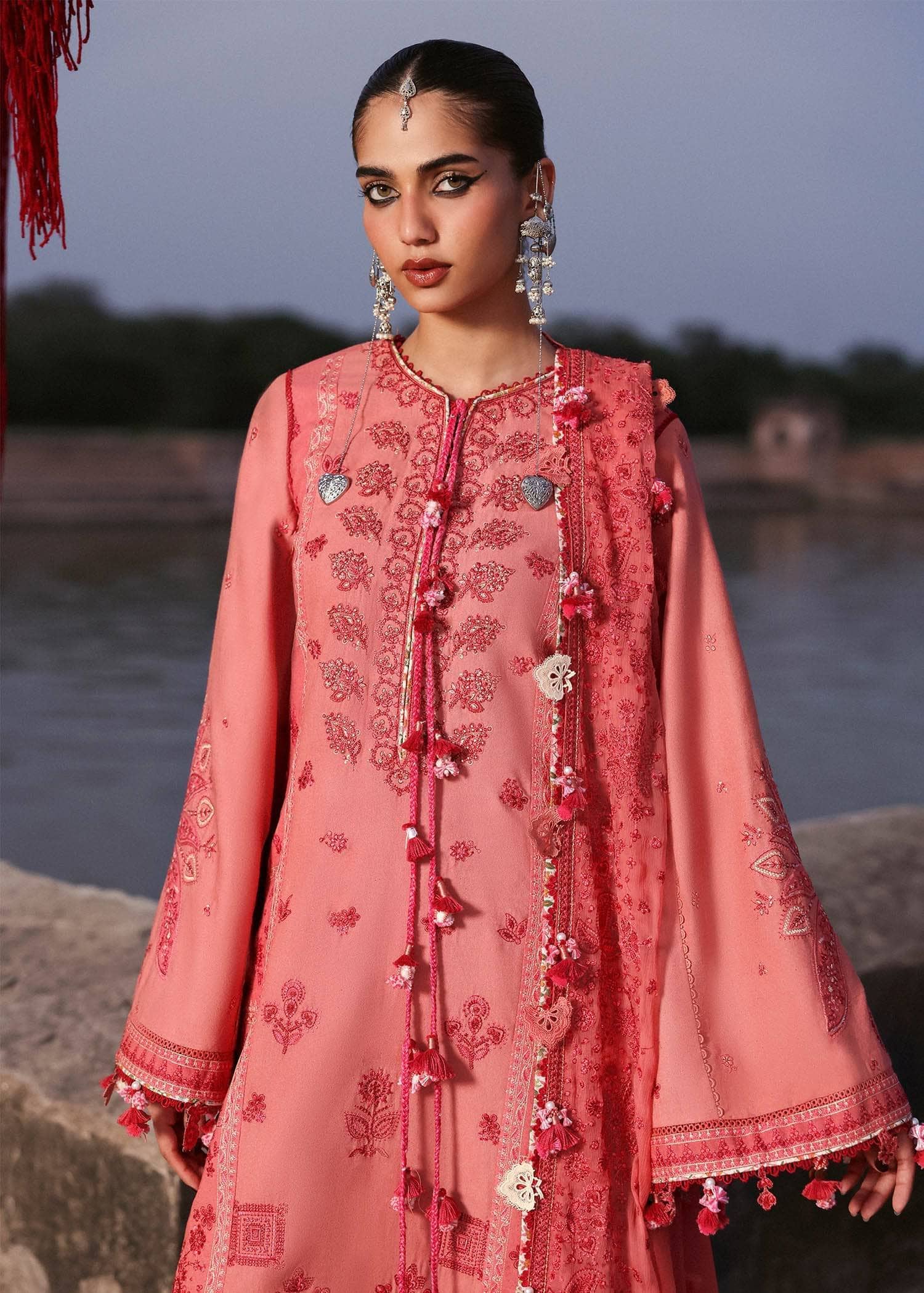 Hussain Rehar Karandi 25/Amani/Dark Pink & Light Pink