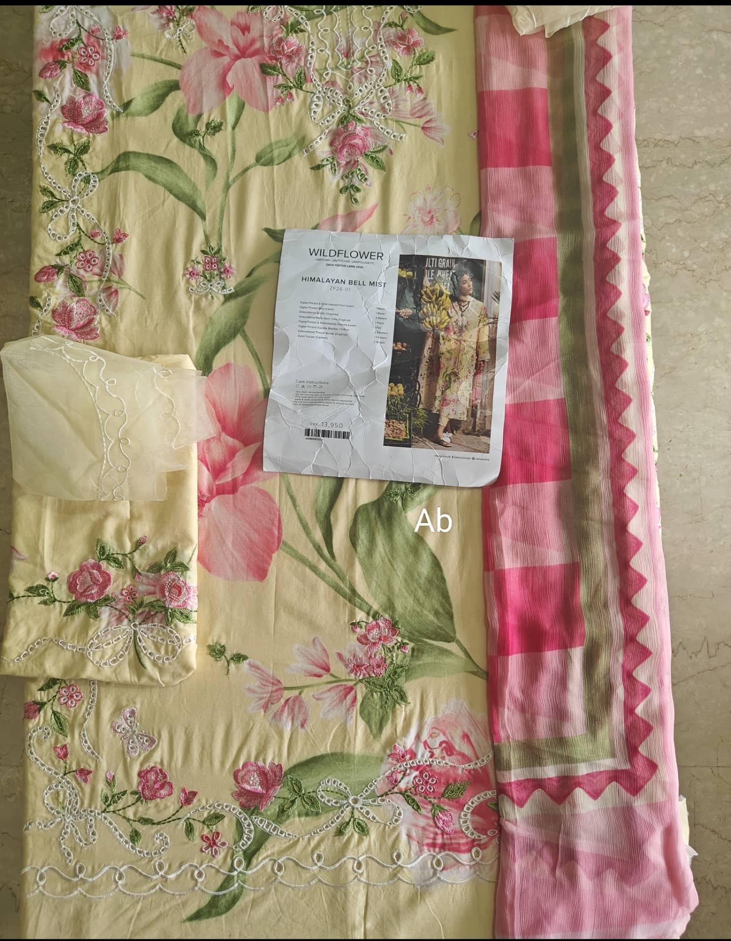 Hot🔥Seller/Open Pic/Zaha Wildflower Luxury Lawns/HIMALAYAN BELL MIST (ZF26-01)