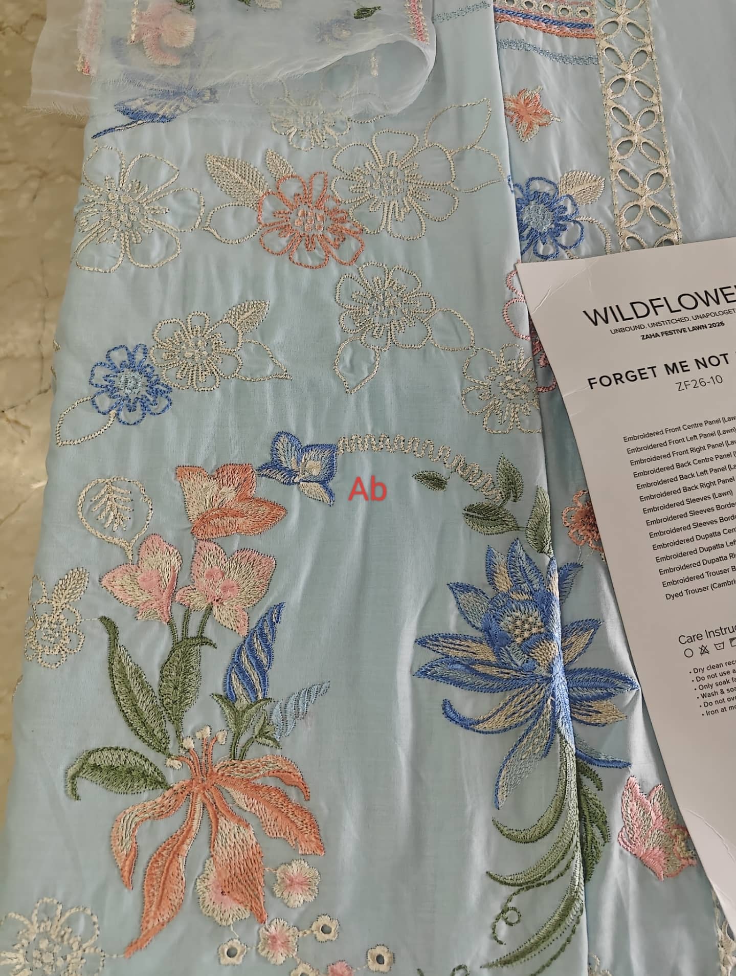 Open Pic/Zaha Wildflower Luxury Lawns/FORGET ME NOT BREEZE (ZF26-10)