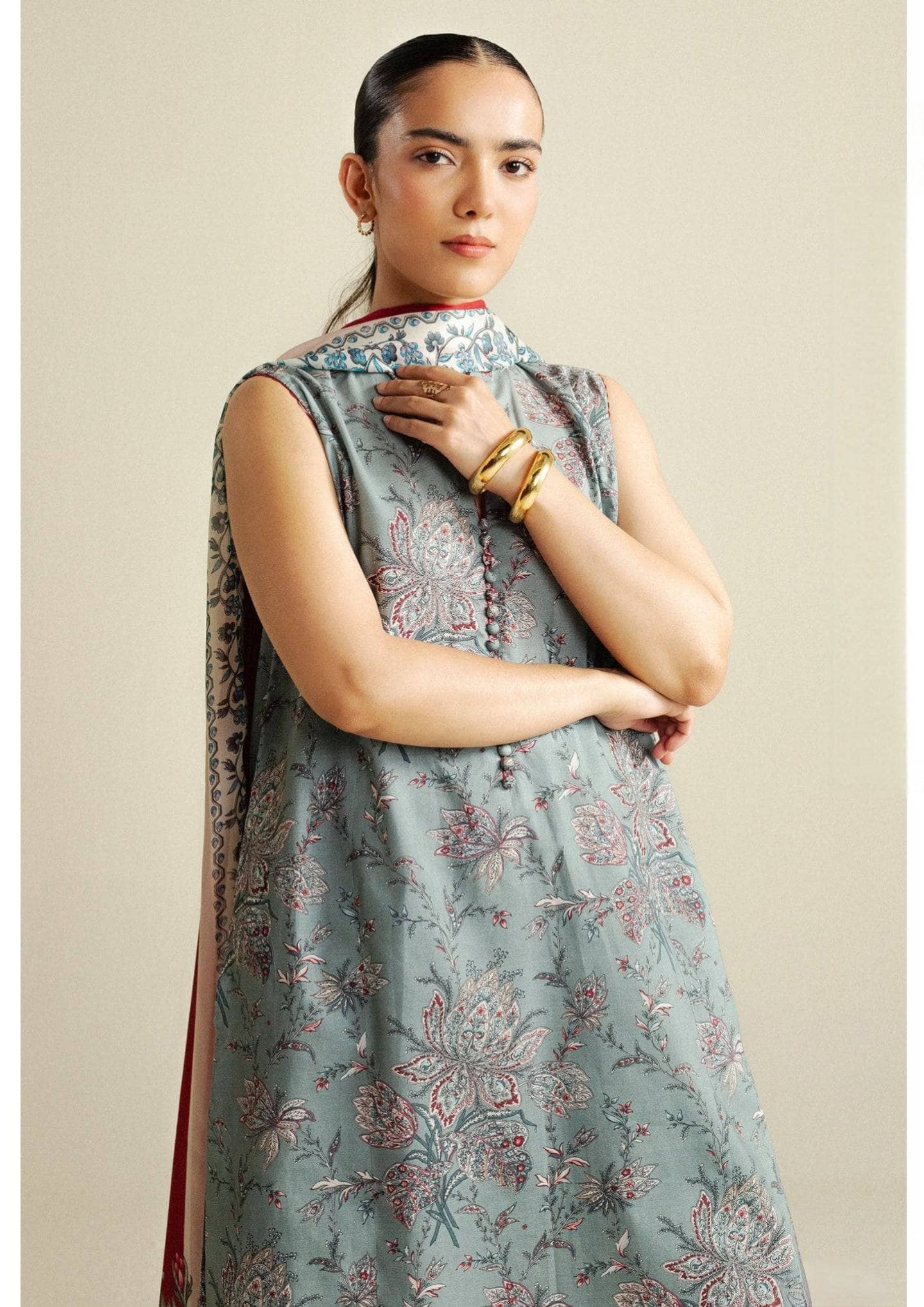 Sale‼️Zara Shahjahan Coco Prints/Fall Edit/Daisy-8A