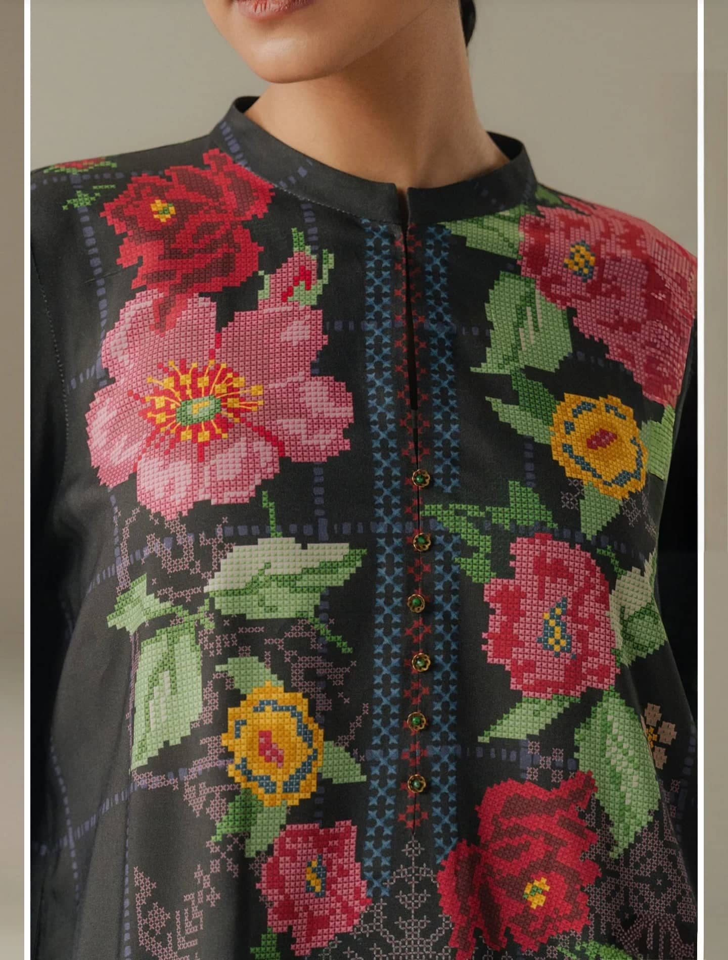 Zara Shahjahan Coco Fall Edit Lawn Pakistani Suits Zara Shahjahan Coco Prints 25/Vol 5/Olive Hour/5A