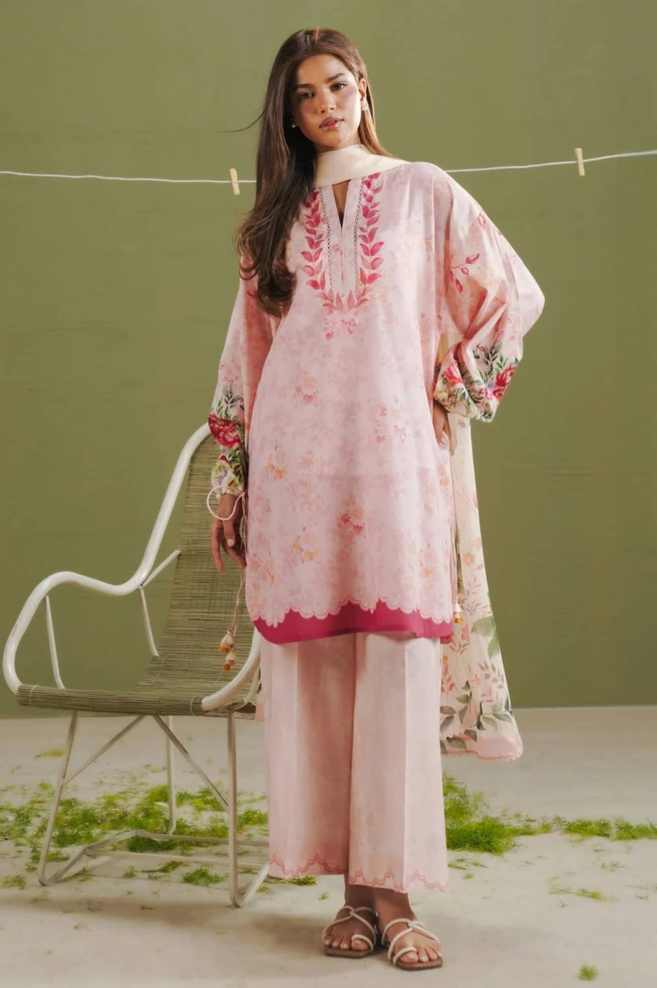 Restocked/Zara Shahjahan 26 Drop 1/Ayla 8B/Blush Pink/Silk Dupatta