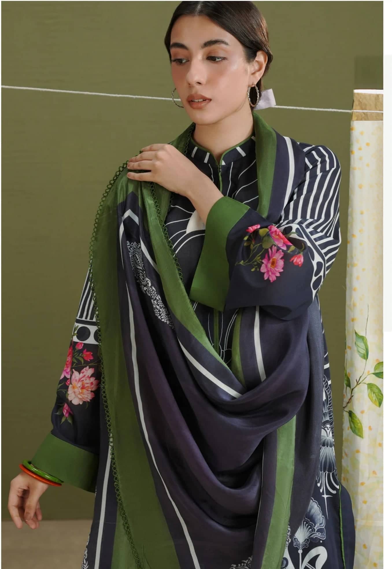 Restocked/Zara Shahjahan 26 Drop 1/Raya 10B/Midnight Blue/Silk Dupatta