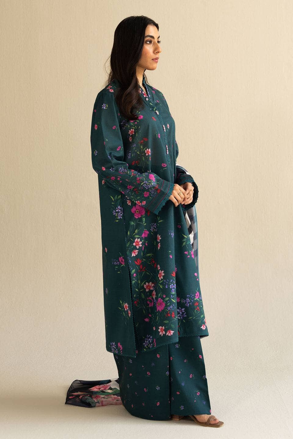 Zara Shahjahan Coco Prints Lawn Pakistani Suits Restocked/Zara Shahjahan Coco Prints 25/Reena 4A/Silk Dupatta