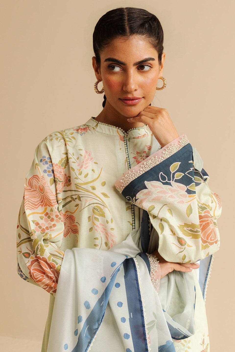 Restocked / Zara Shahjahan Coco Prints 25/Vol 2/Vara-8A/Silk Dupatta