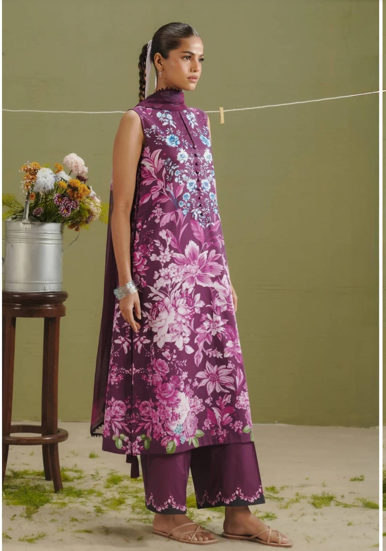 Restocked/Zara Shahjahan 26 Drop 1/Aero 6B/Mulberry/Chiffon Dupatta