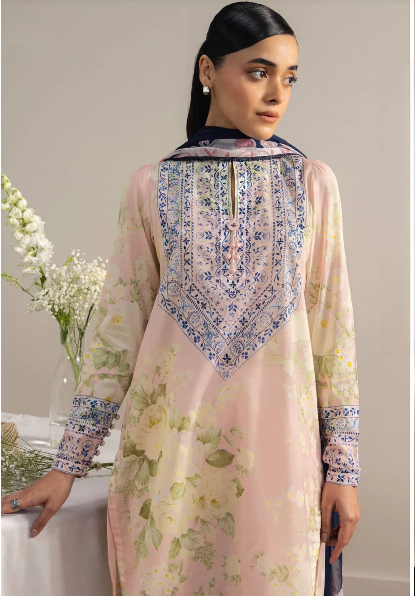 Restocked/Zara Shahjahan Coco Prints 26 Drop 2/Haru-1A/Silk Dupatta