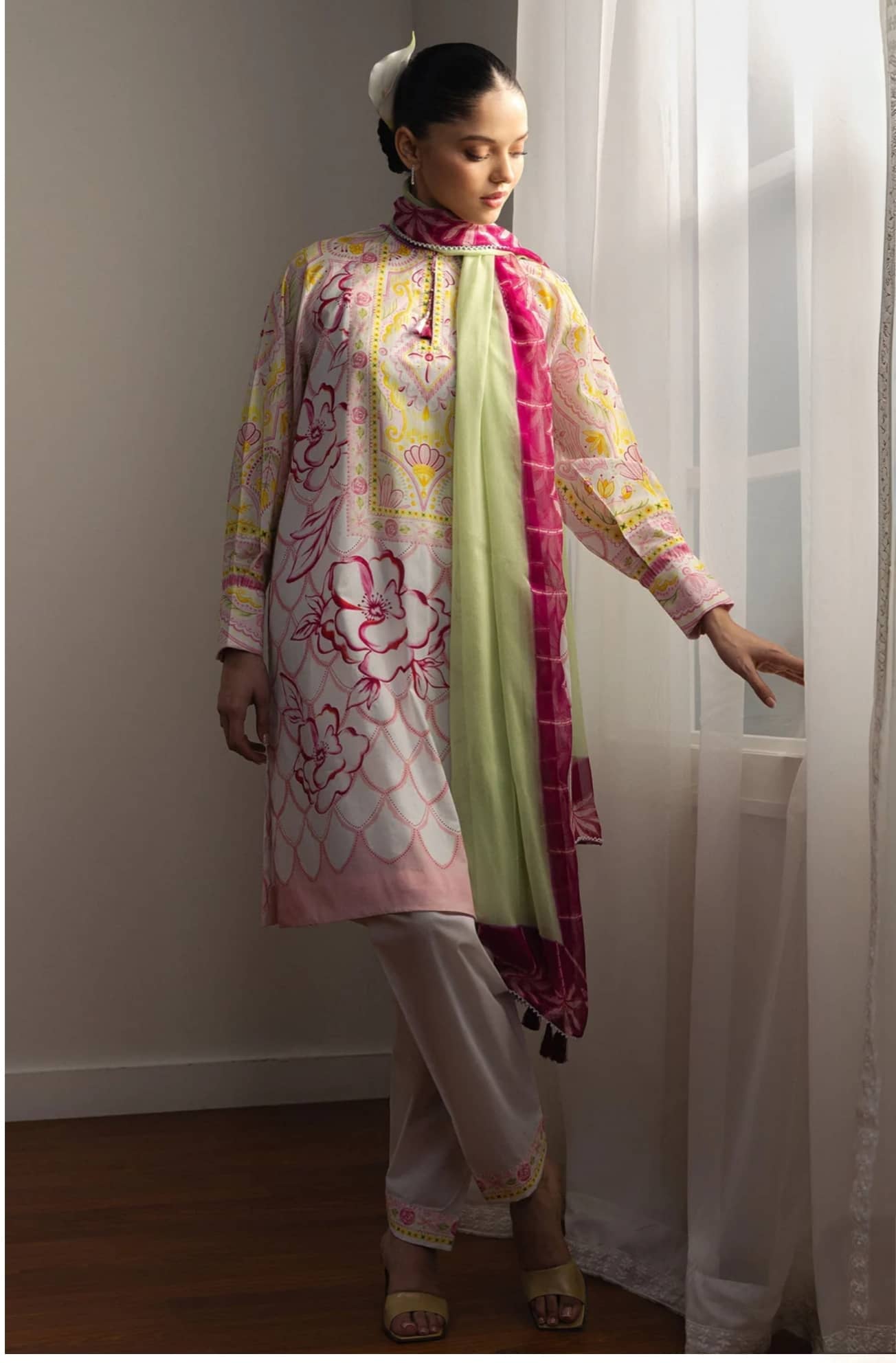 Zara Shahjahan Coco Prints 26 Drop 2/Nami/5B/Chiffon Dupatta