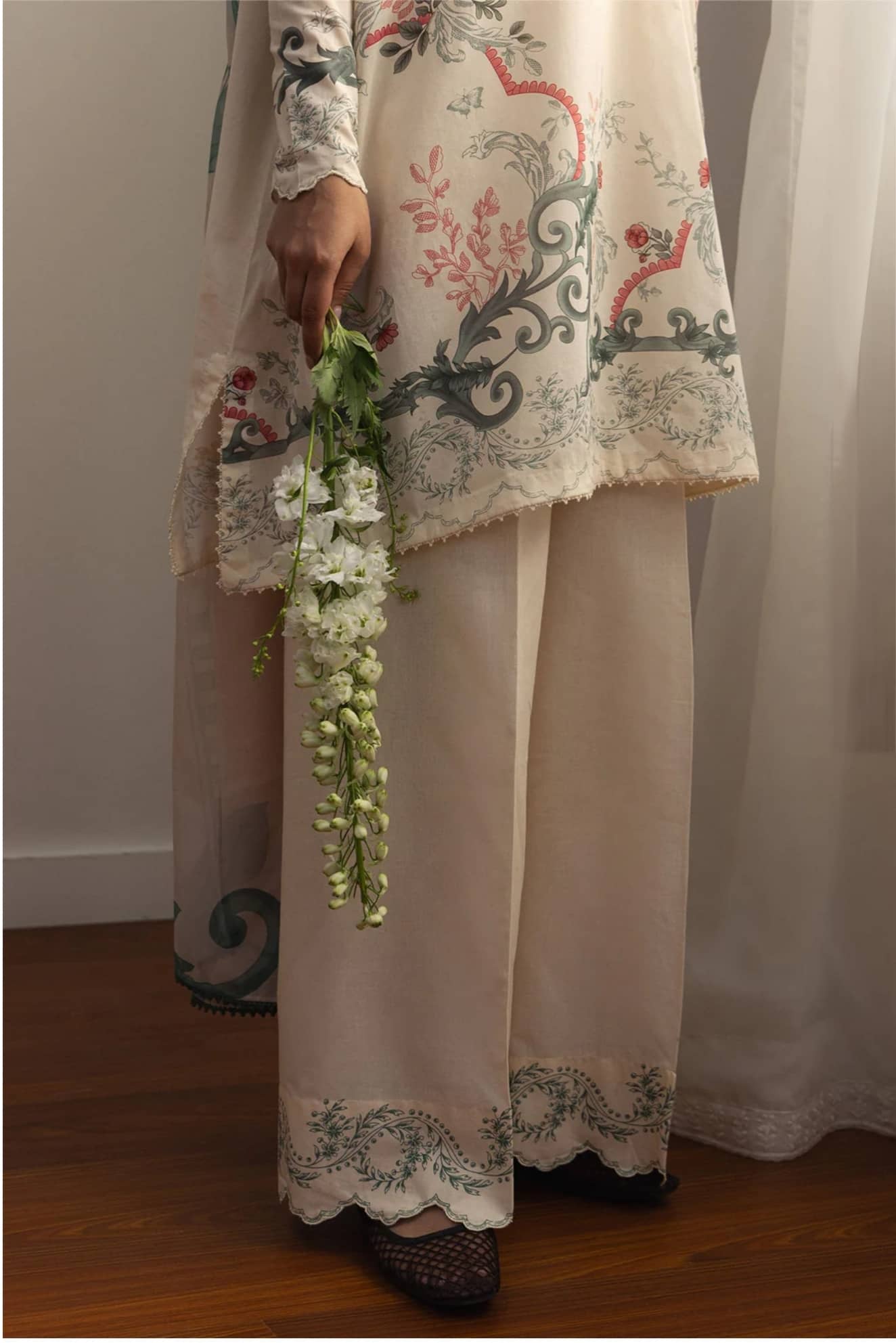 Restocked/Zara Shahjahan Coco Prints 26 Drop 2/Rei/9B/Silk Dupatta