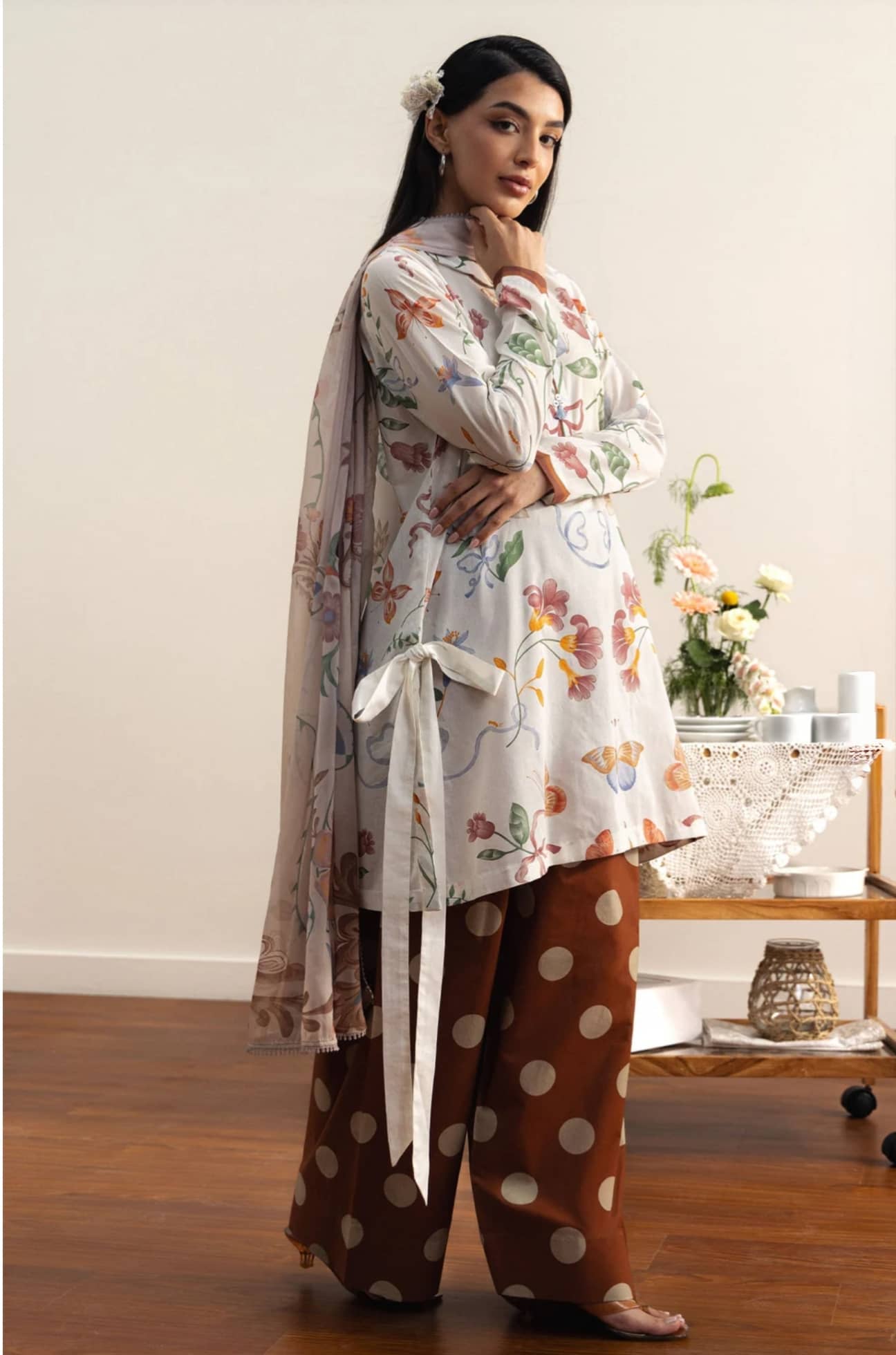 Restocked/Zara Shahjahan Coco Prints 26 Drop 2/Yuki/8A/Silk Dupatta