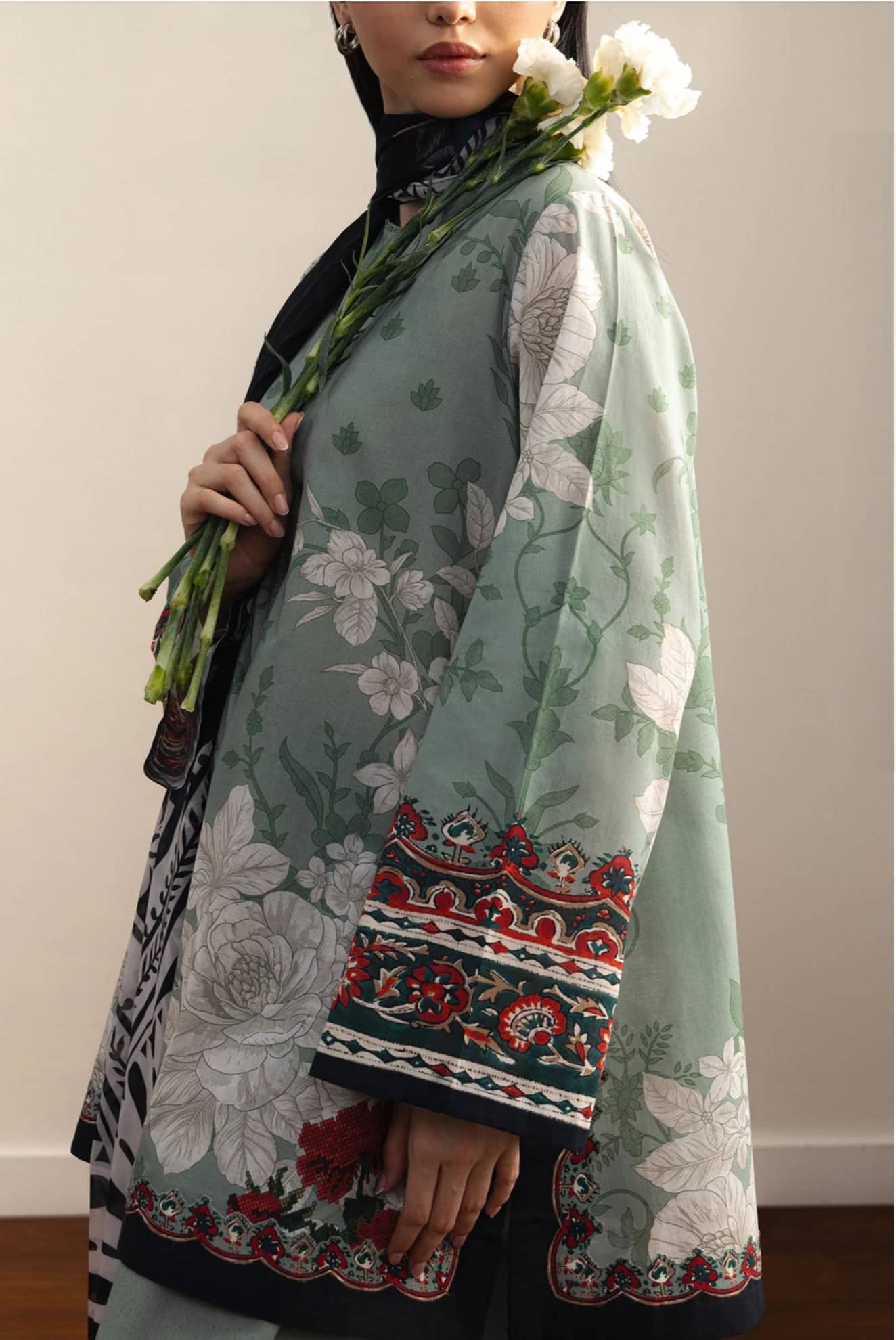 Restocked/Zara Shahjahan Coco Prints 26 Drop 2/Zen-10B/Silk Dupatta