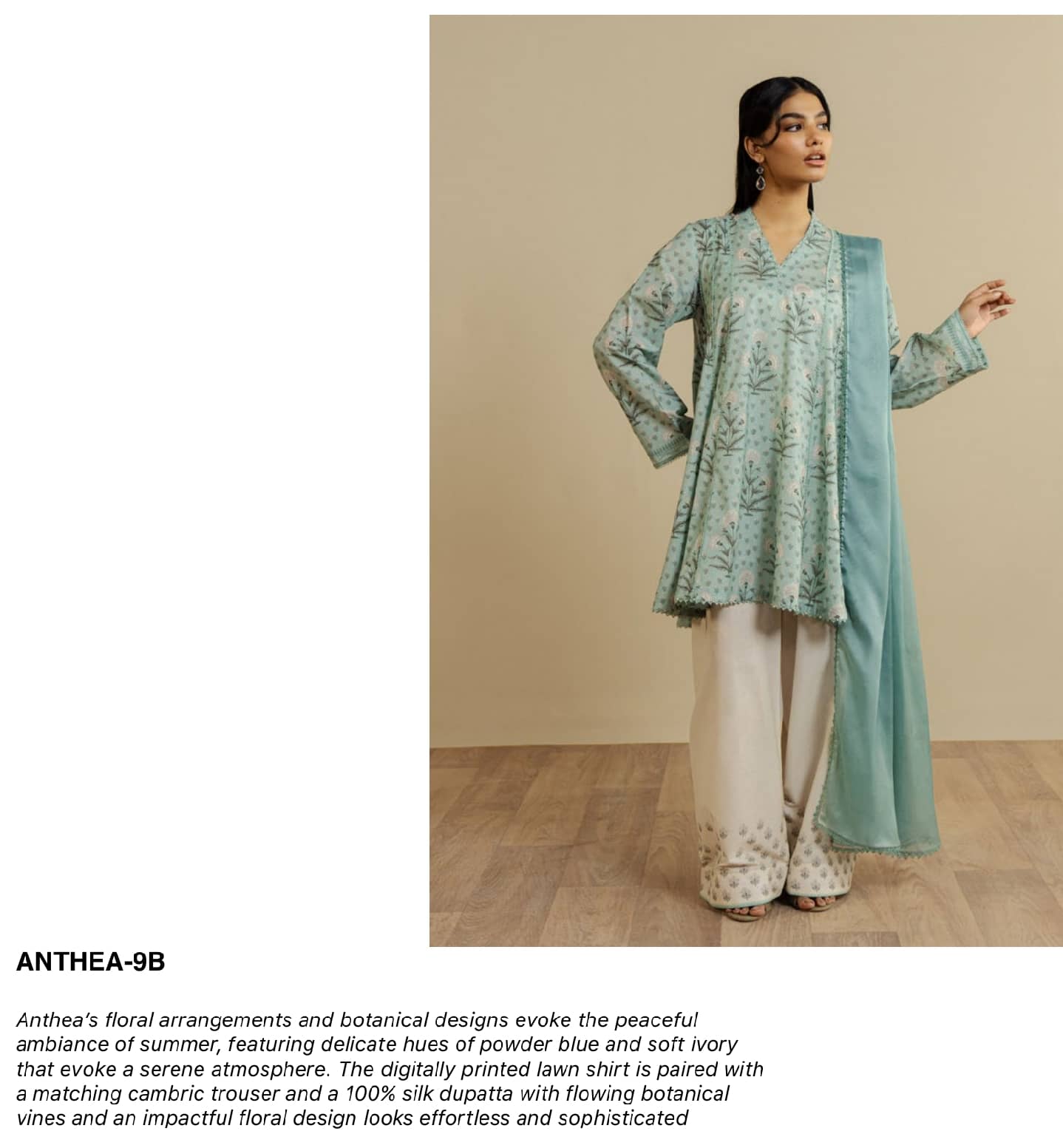 Zara Shahjahan Coco Prints Drop 3/Anthea 9B/Silk Dupatta