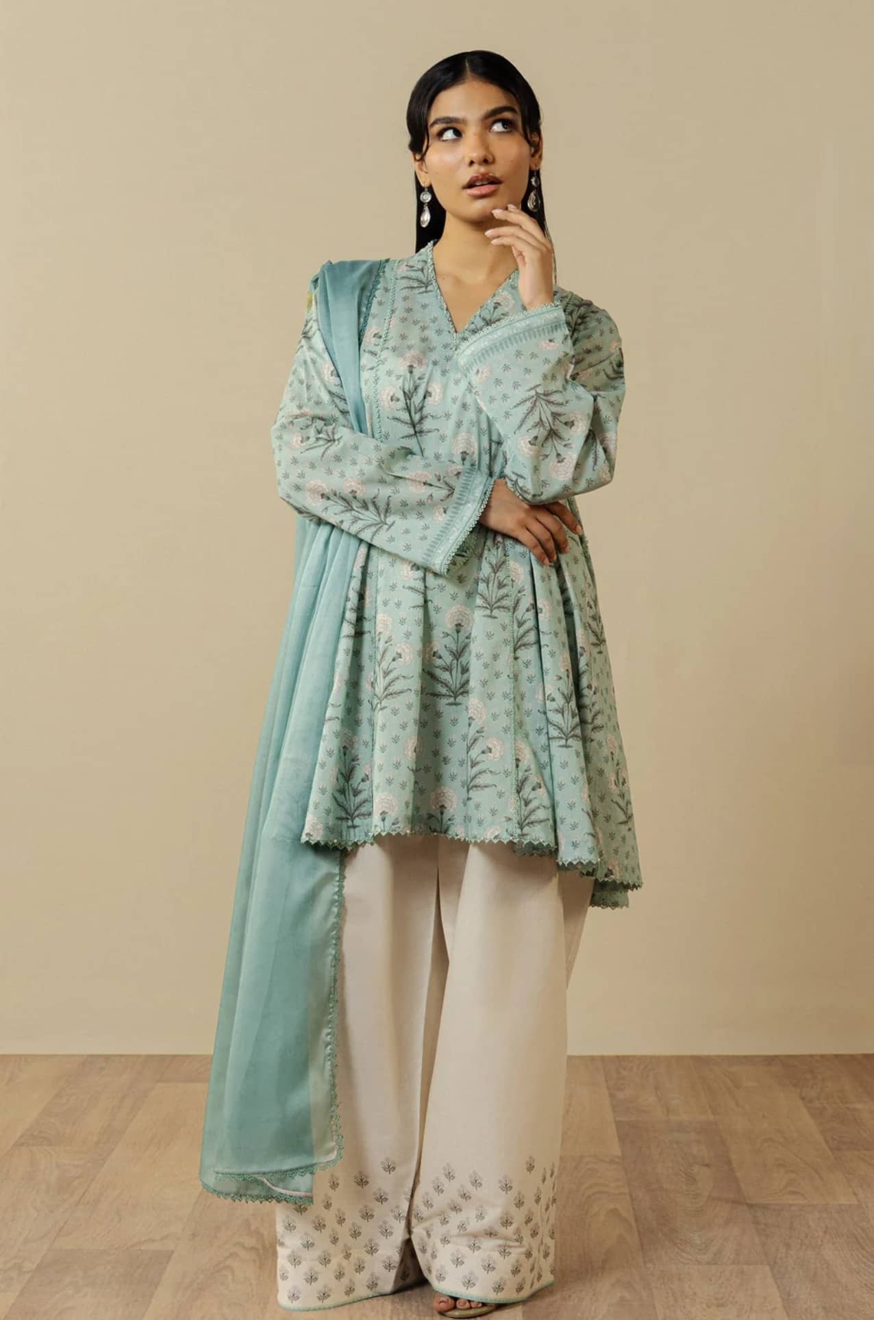 Zara Shahjahan Coco Prints Drop 3/Anthea 9B/Silk Dupatta