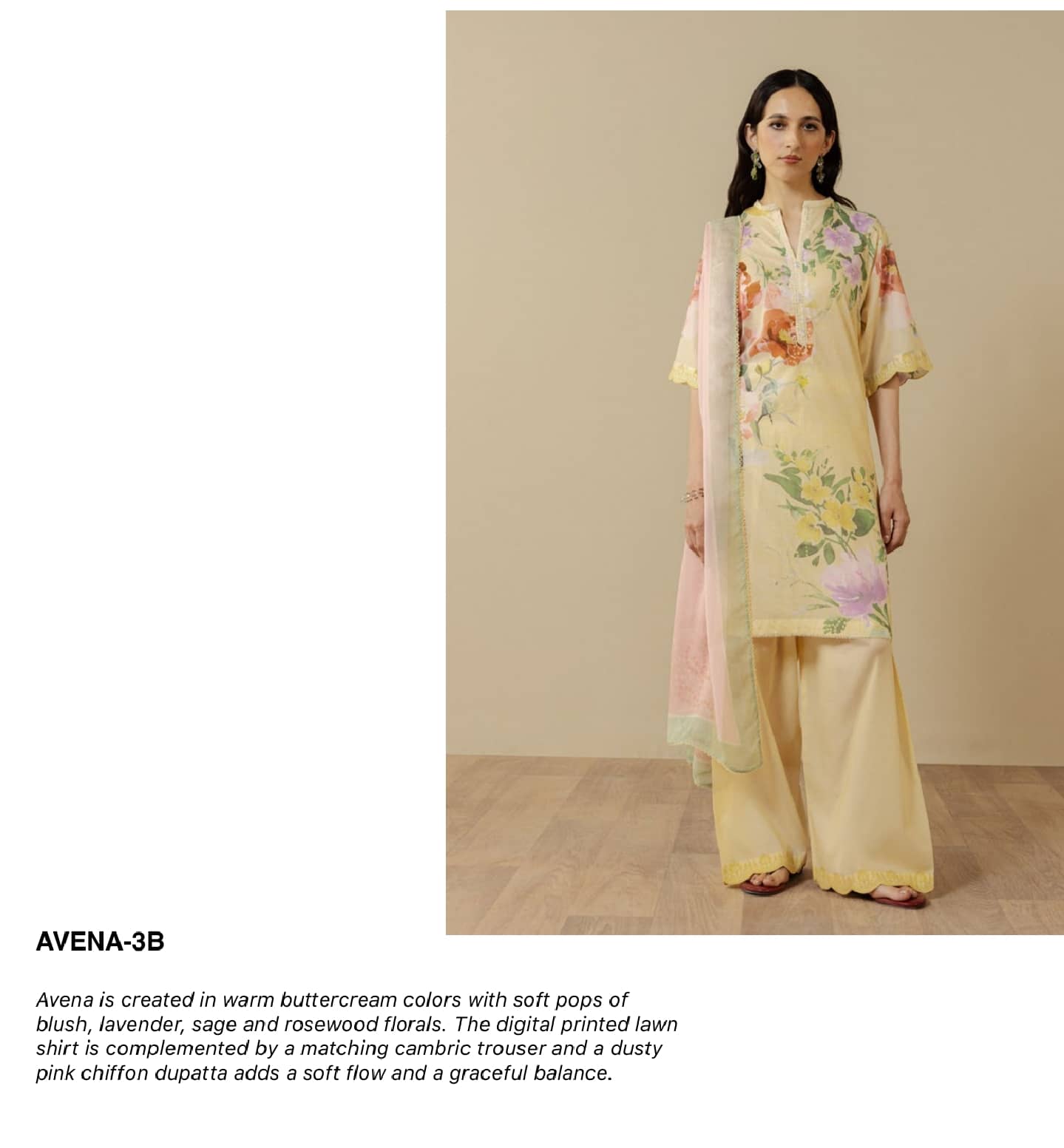 Zara Shahjahan Coco Prints Drop 3/Avena 3B/Chiffon Dupatta