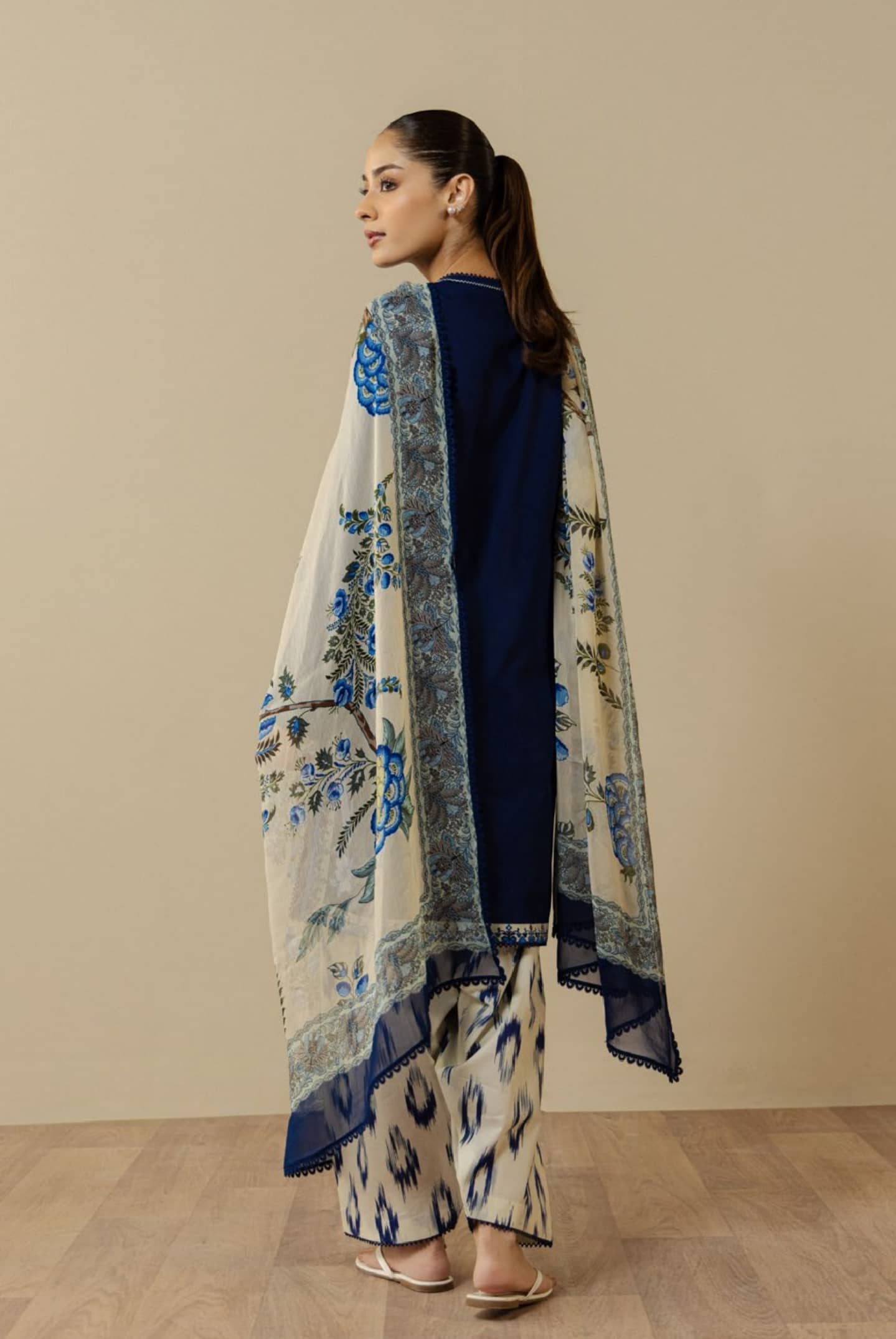Zara Shahjahan Coco Prints Drop 3/Cassia 10A/Chiffon Dupatta