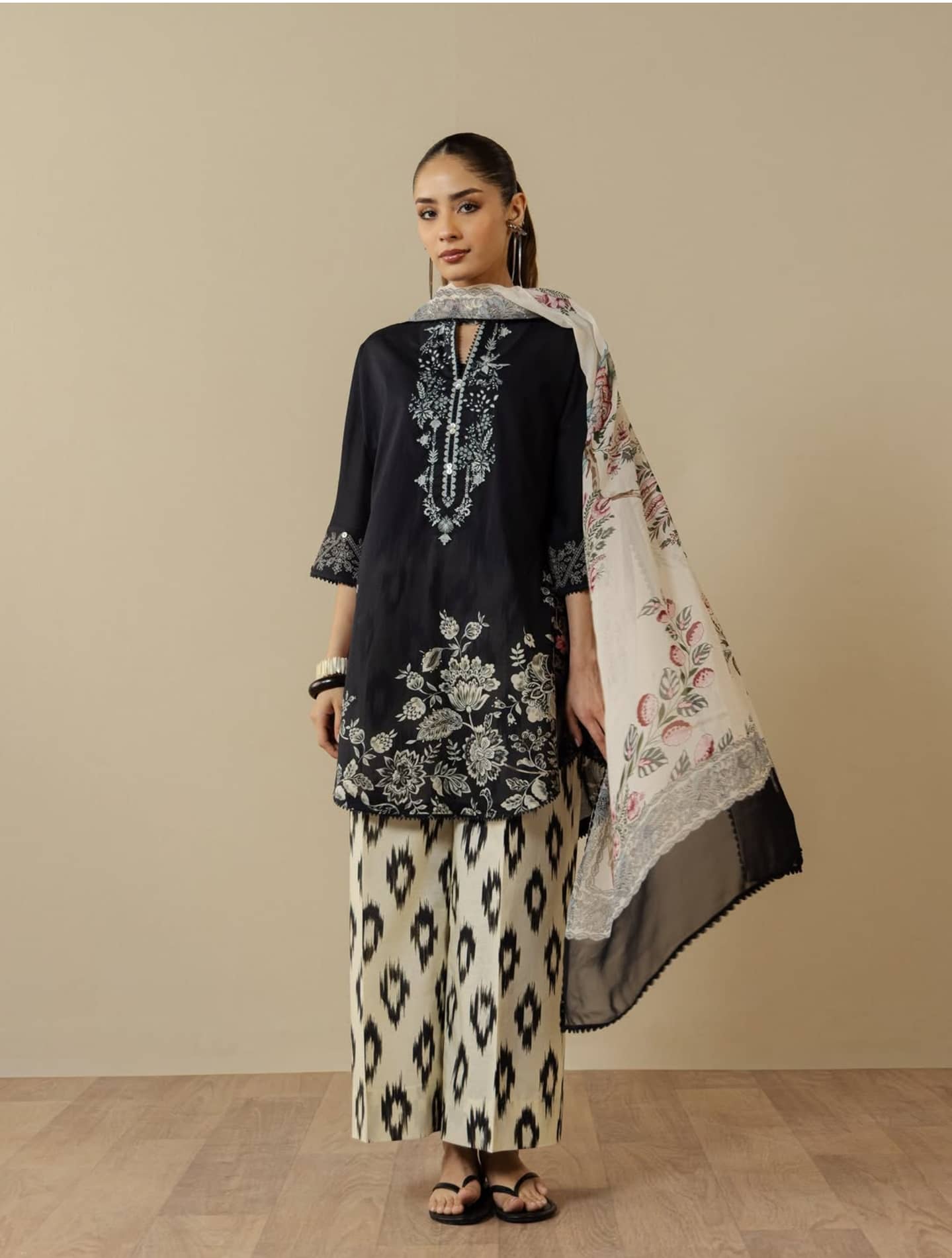 Zara Shahjahan Coco Prints Drop 3/Cassia 10B/Chiffon Dupatta