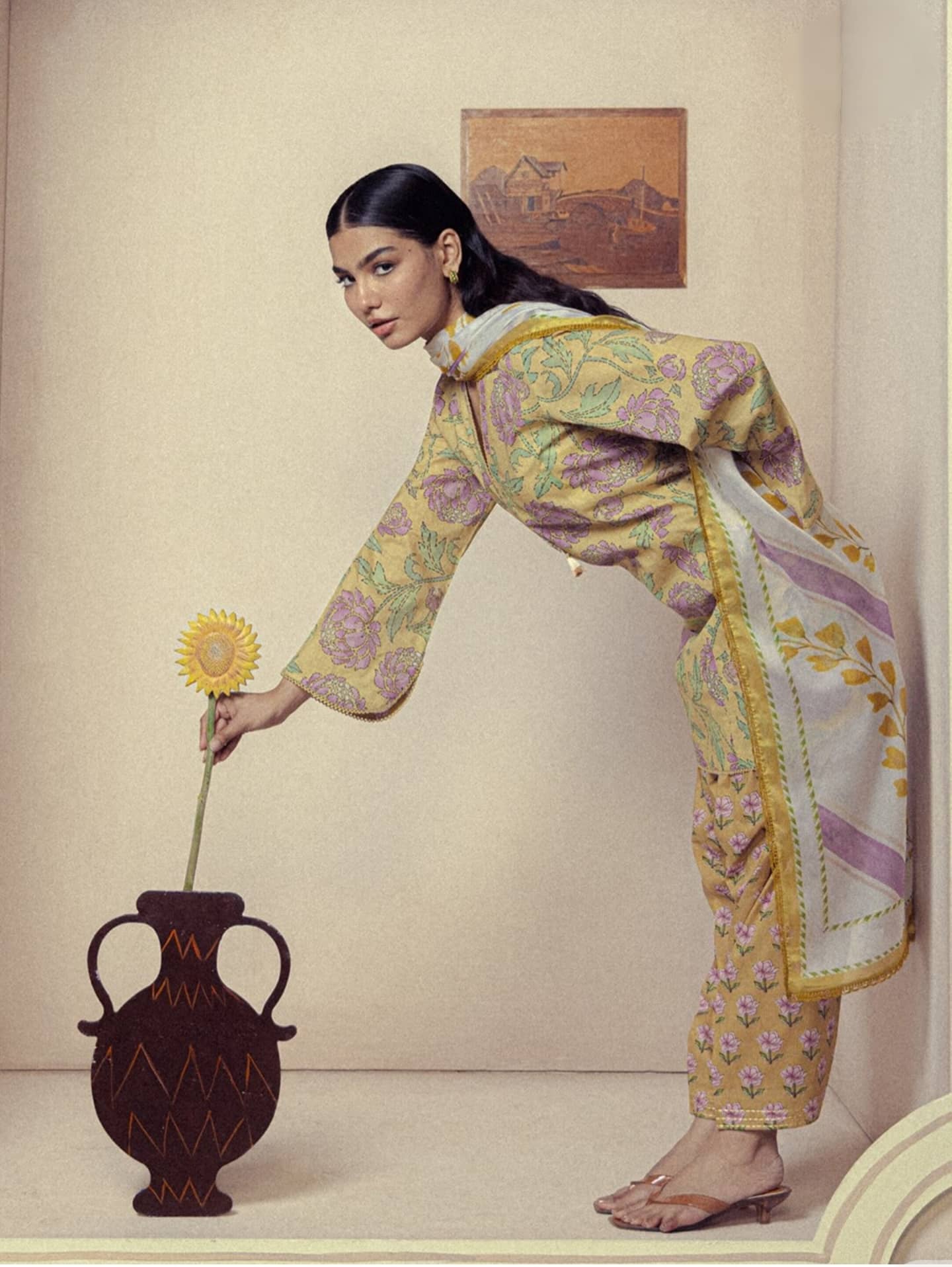 Zara Shahjahan Coco Prints Drop 3/Mireya 5B/Silk Dupatta