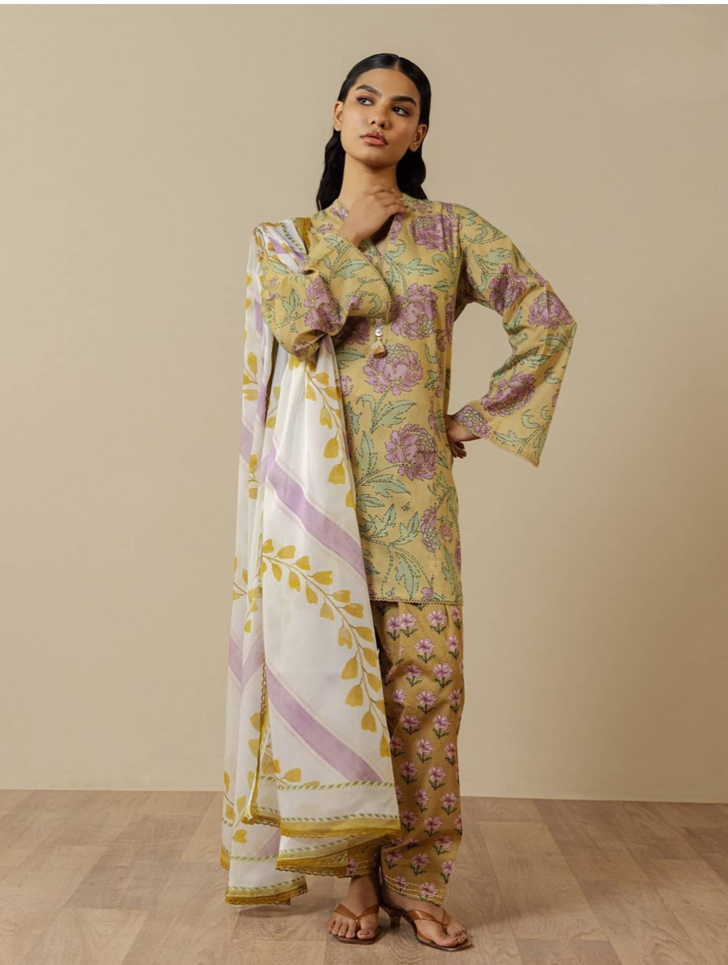 Zara Shahjahan Coco Prints Drop 3/Mireya 5B/Silk Dupatta