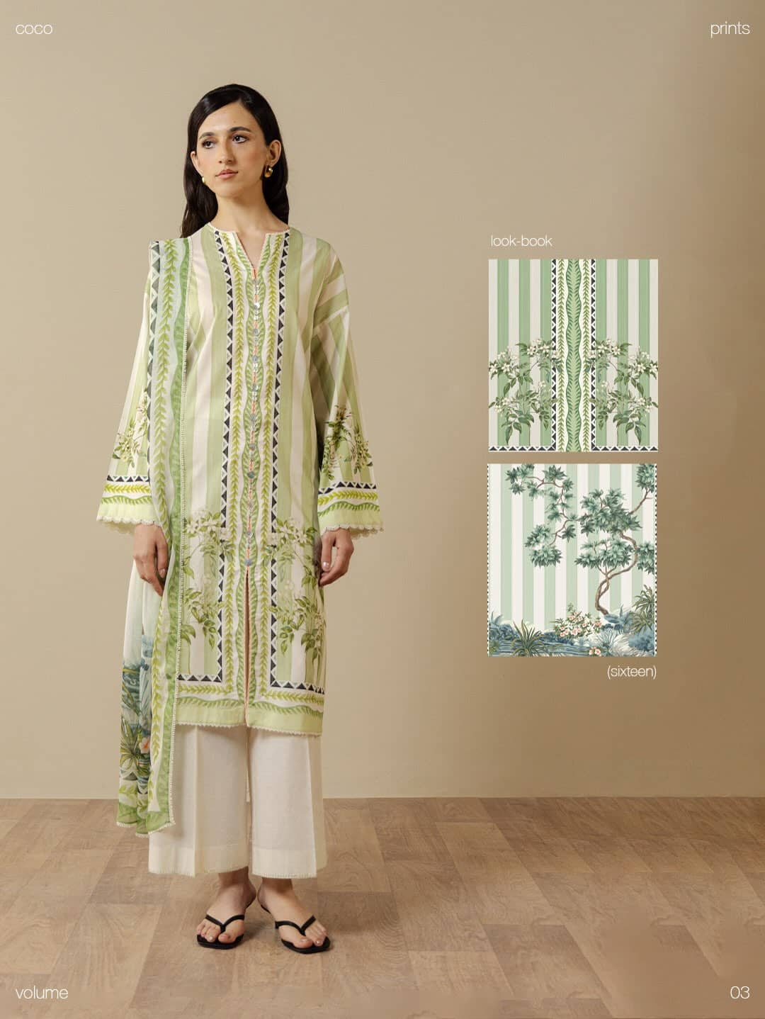 Zara Shahjahan Coco Prints Drop 3/Nerine 1A/Chiffon Dupatta