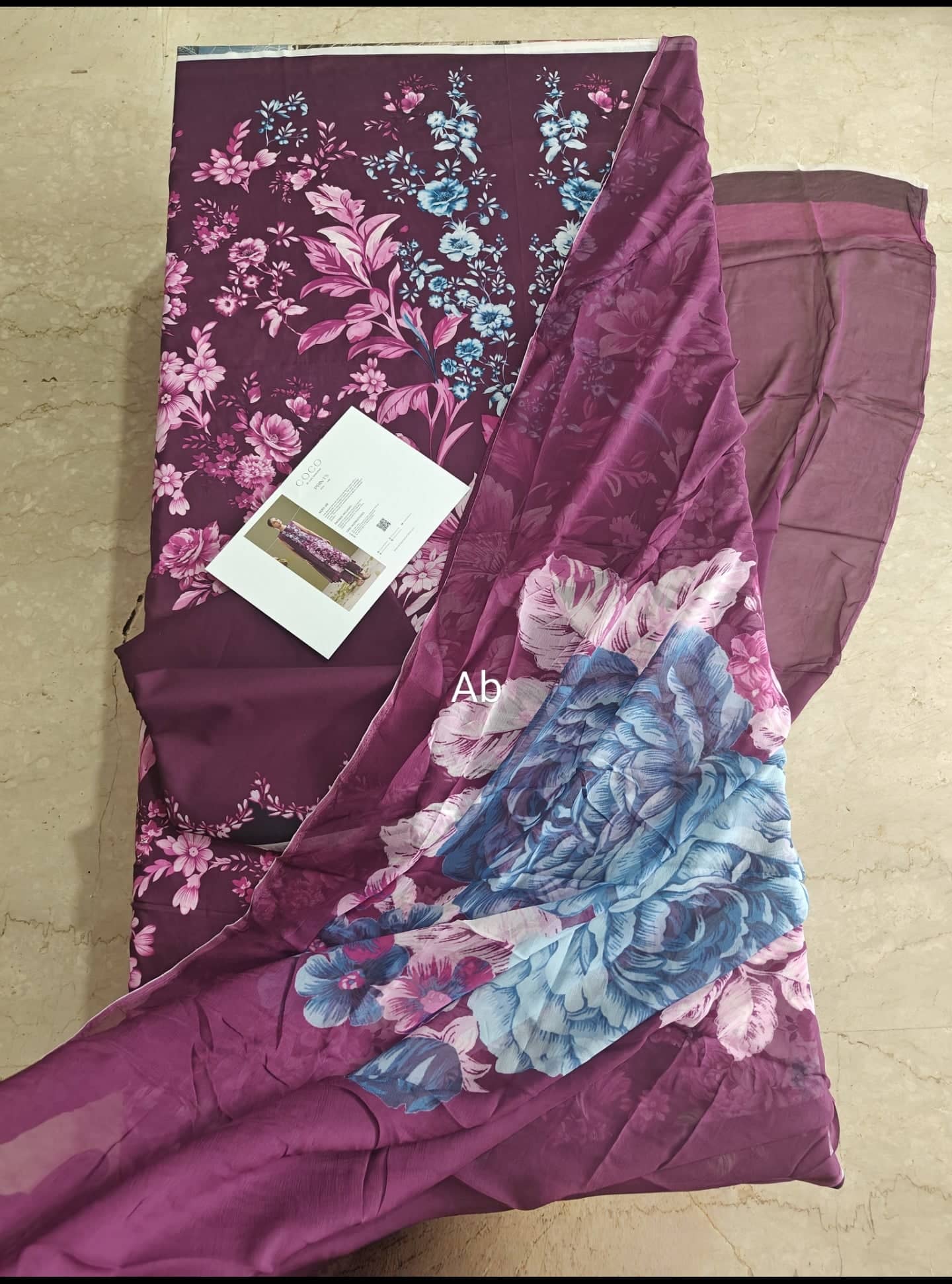 Sale‼️Open Pic/Zara Shahjahan 26 Drop 1/Aero 6B/Mulberry/Chiffon Dupatta