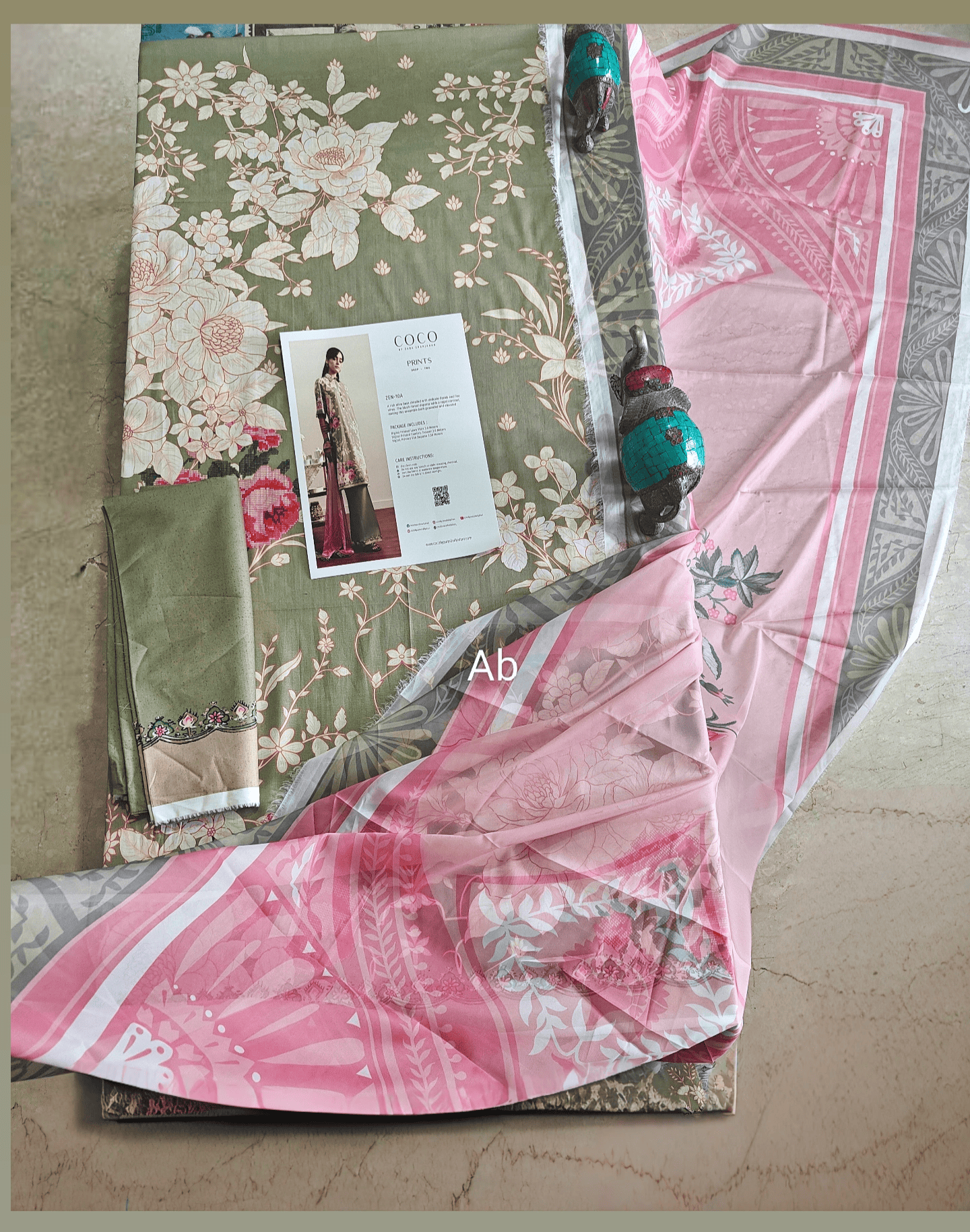 Sale‼️Open Pic/Zara Shahjahan Coco Prints 26 Drop 2/Zen/10A/Silk Dupatta