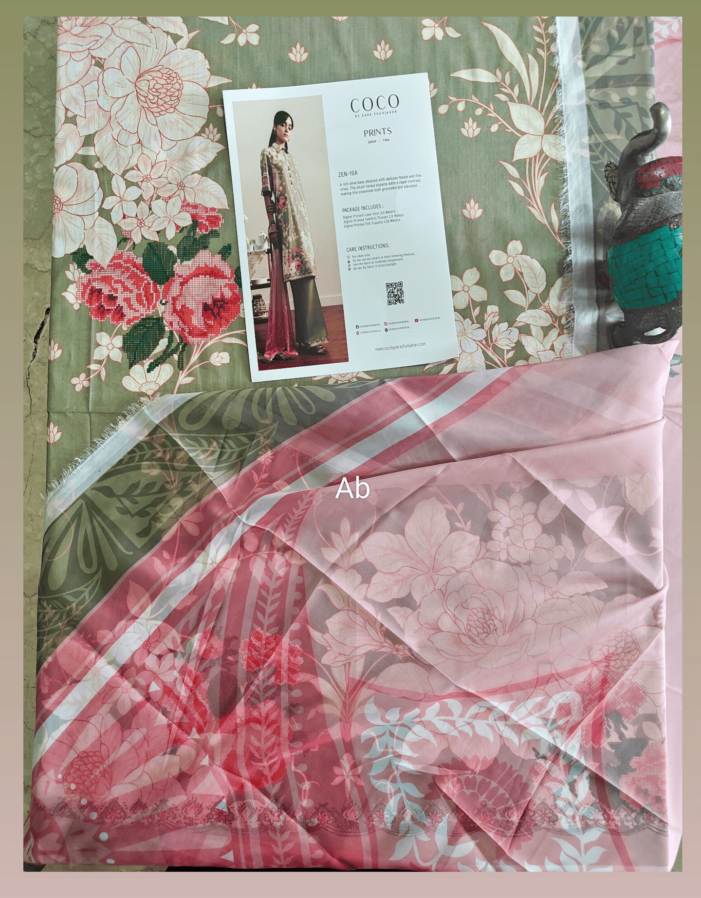 Sale‼️Open Pic/Zara Shahjahan Coco Prints 26 Drop 2/Zen/10A/Silk Dupatta
