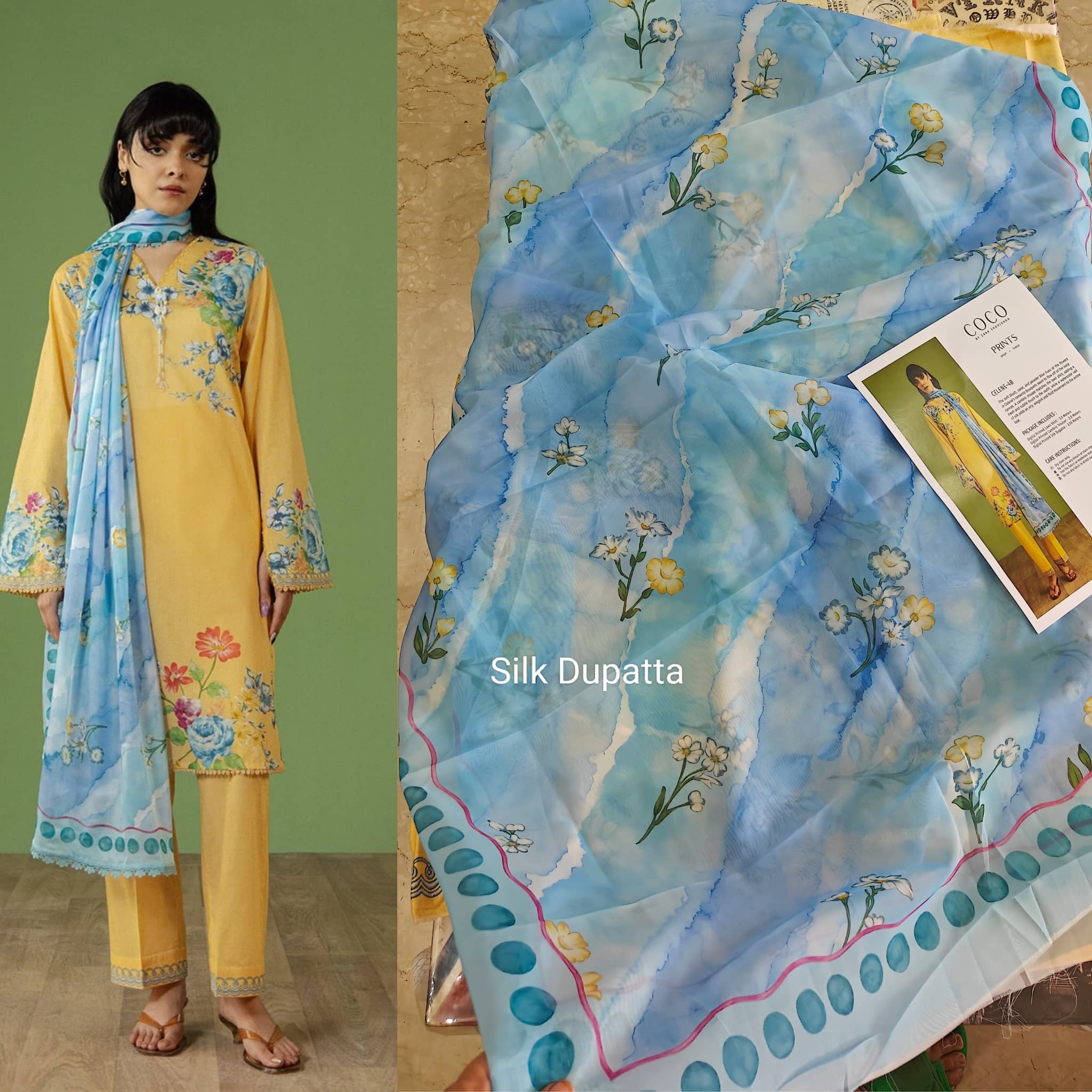 Open Pic/Zara Shahjahan Coco Prints 26/Drop 3/Celene 4B/Silk Dupatta