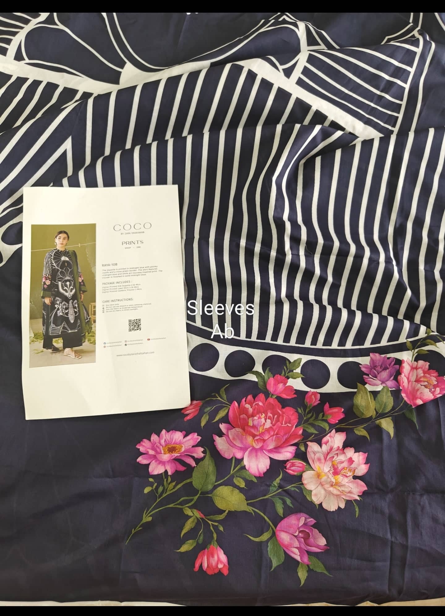 Sale‼️Open Pic/Zara Shahjahan 26 Drop 1/Raya 10B/Midnight Blue/Silk Dupatta