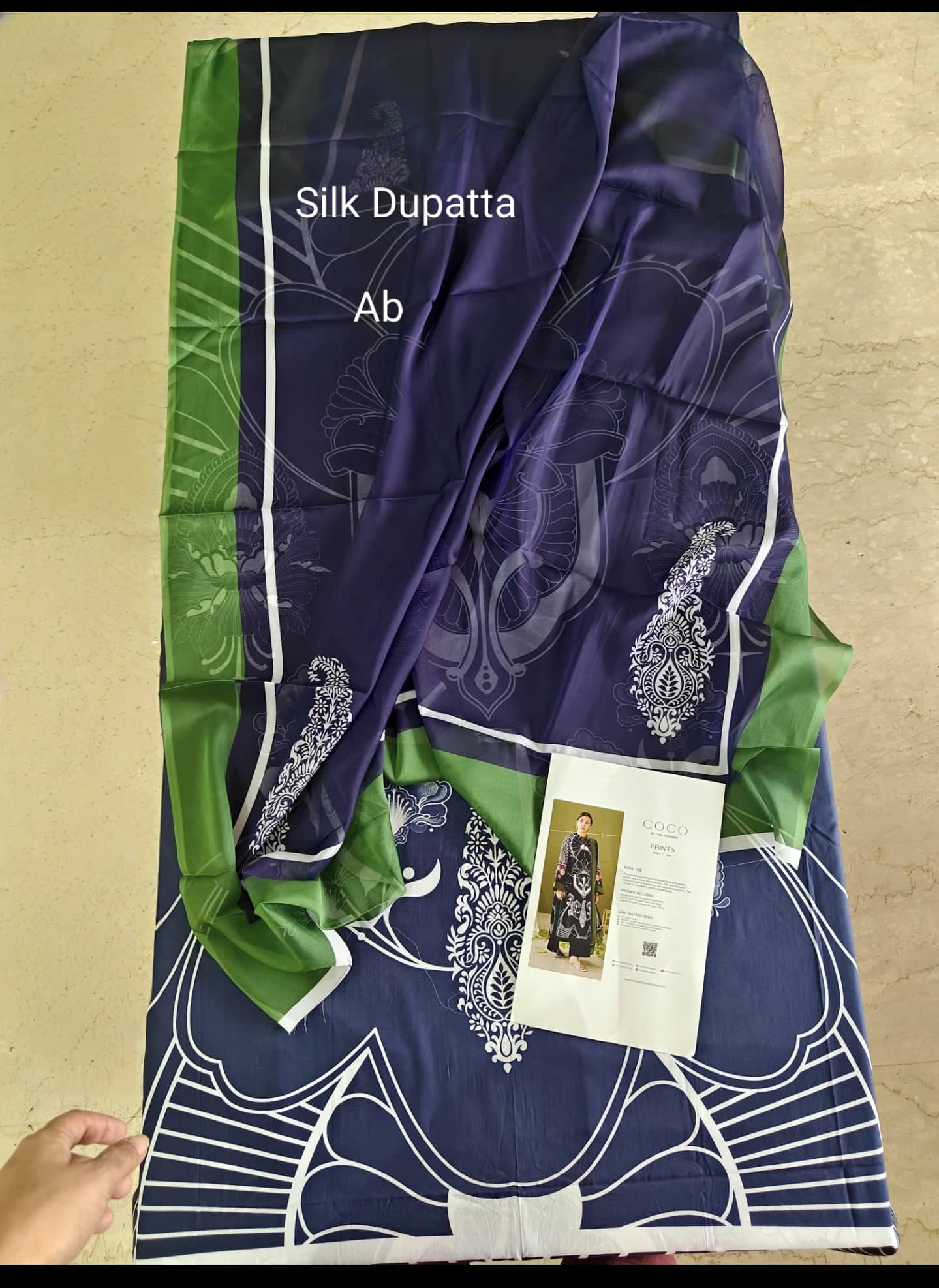 Sale‼️Open Pic/Zara Shahjahan 26 Drop 1/Raya 10B/Midnight Blue/Silk Dupatta