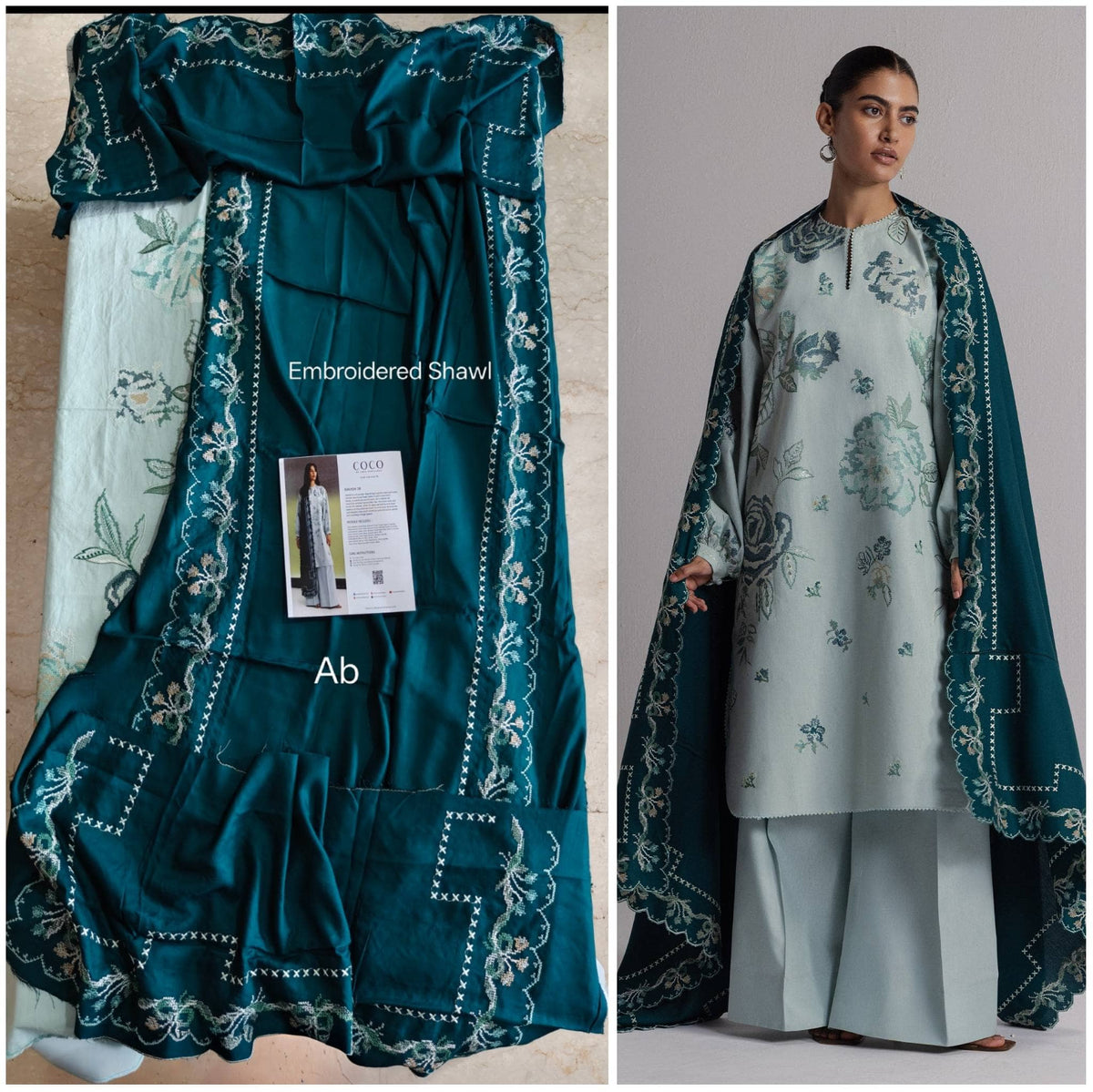 Open Pic/Zara Shahjahan Coco Winter 26/Embroideried/Raksha 3B/Soft Powder Blue/Delicate Blooms