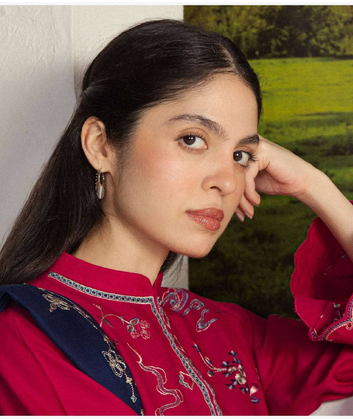 Zara Shahjahan Coco Winter 26/Embroideried/Nairang 8B/Rich Berry Red