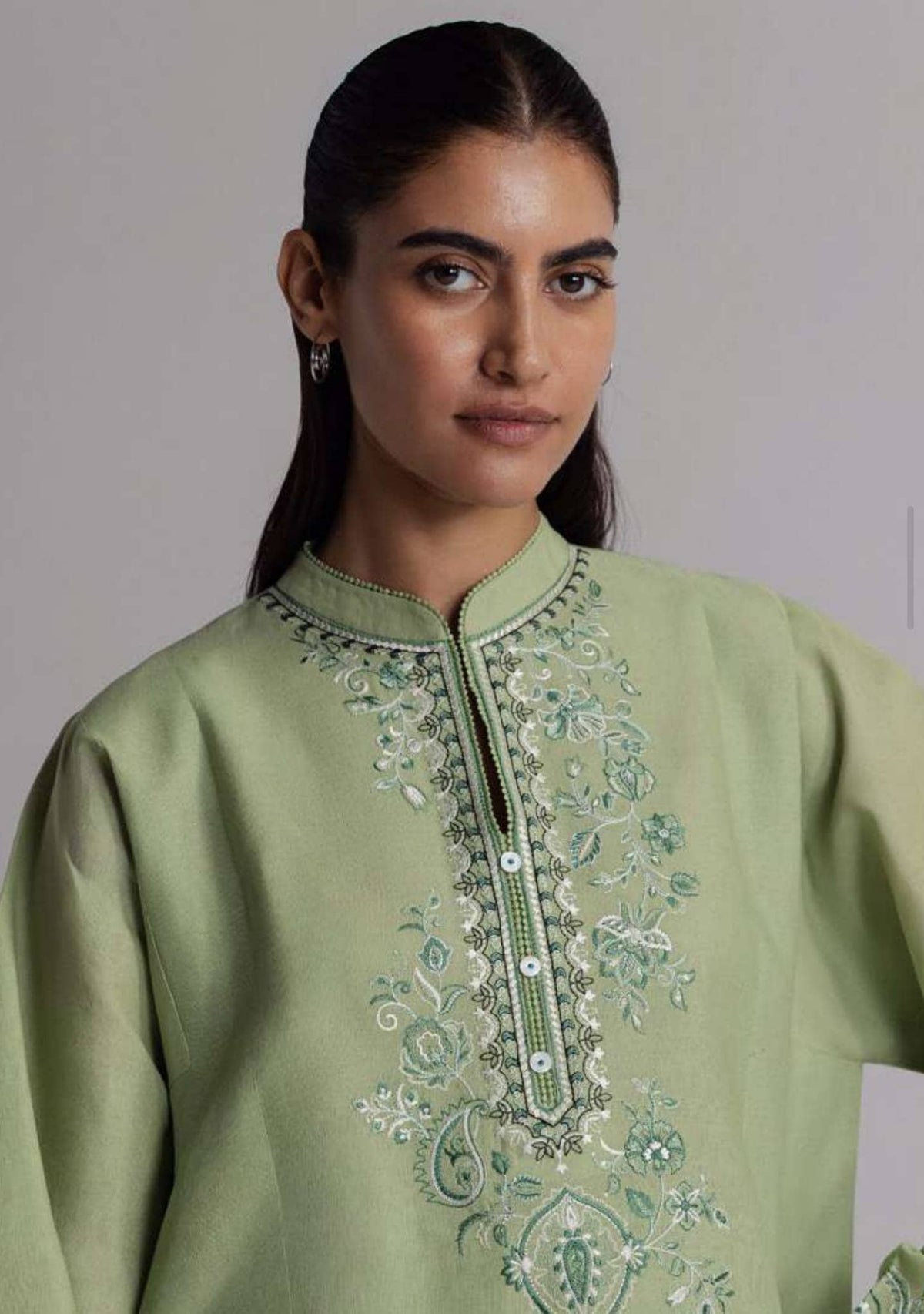 Zara Shahjahan Coco Winter 26/Embroideried/Neelam 4B/Parrot Green/Suzani Blooms