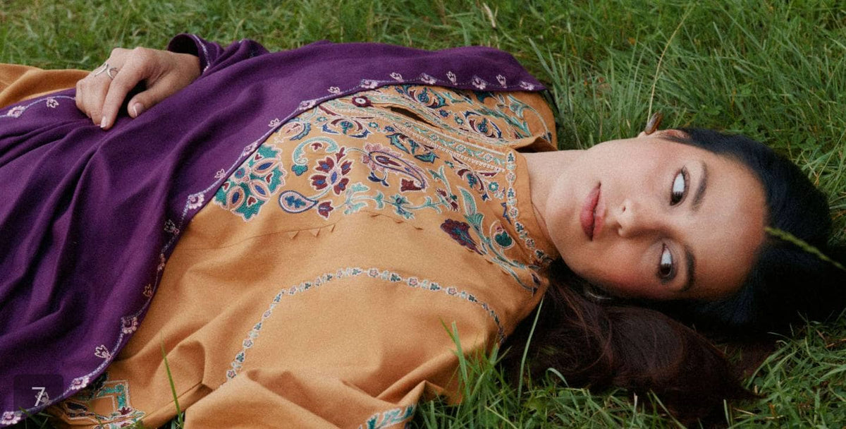 Zara Shahjahan Coco Winter 26/Embroideried/Ochre 2A/Warm Mustard/Suzani islnsoired Florals & Vines