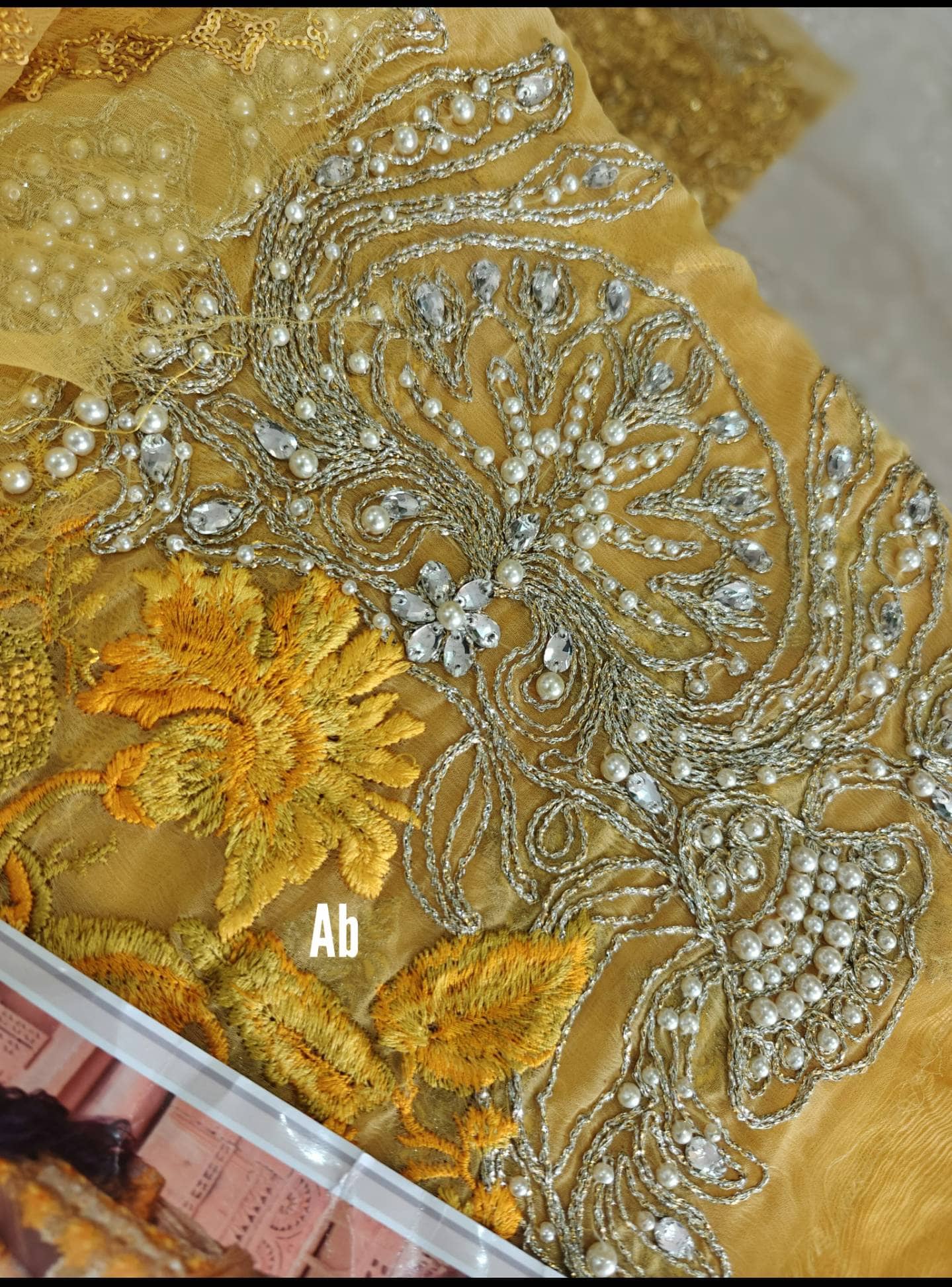 Sale‼️Haldi Look✅Open Pic/Zunuj Luxury Chiffon/Umber/Copper Gold and Yellow