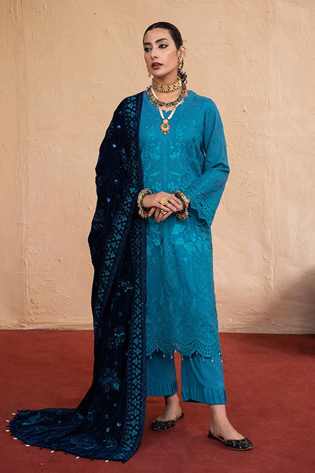 img_leather_peach_embroidered_shirt_velvet_shawl_awwal_boutique