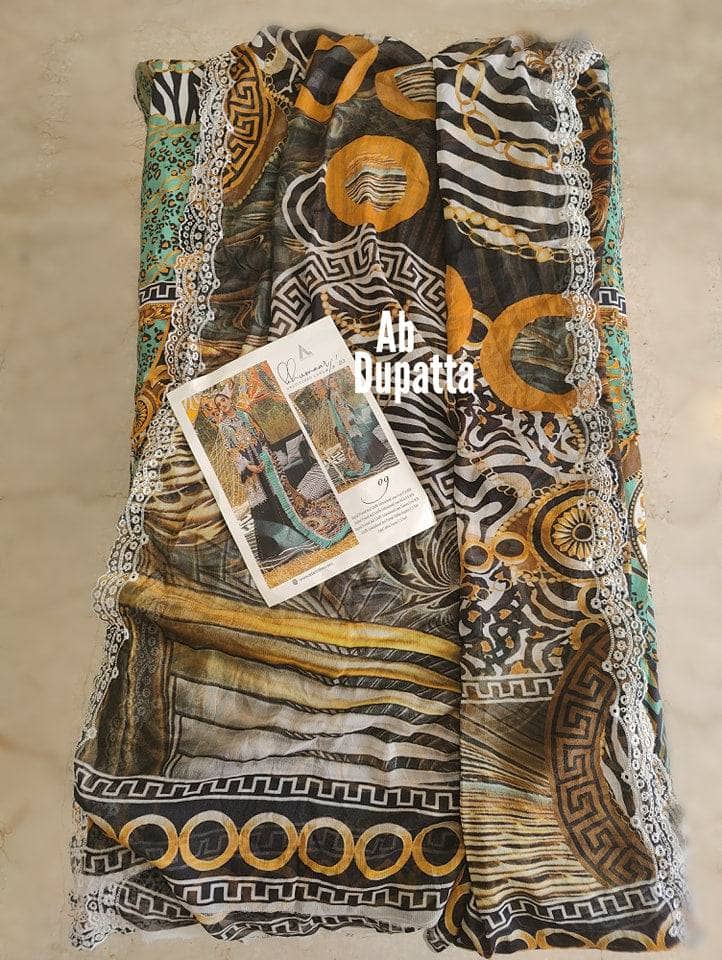 Open Pic/Adans Libas Khumaar/Sunshade/Schiffli Embroideried Dupatta