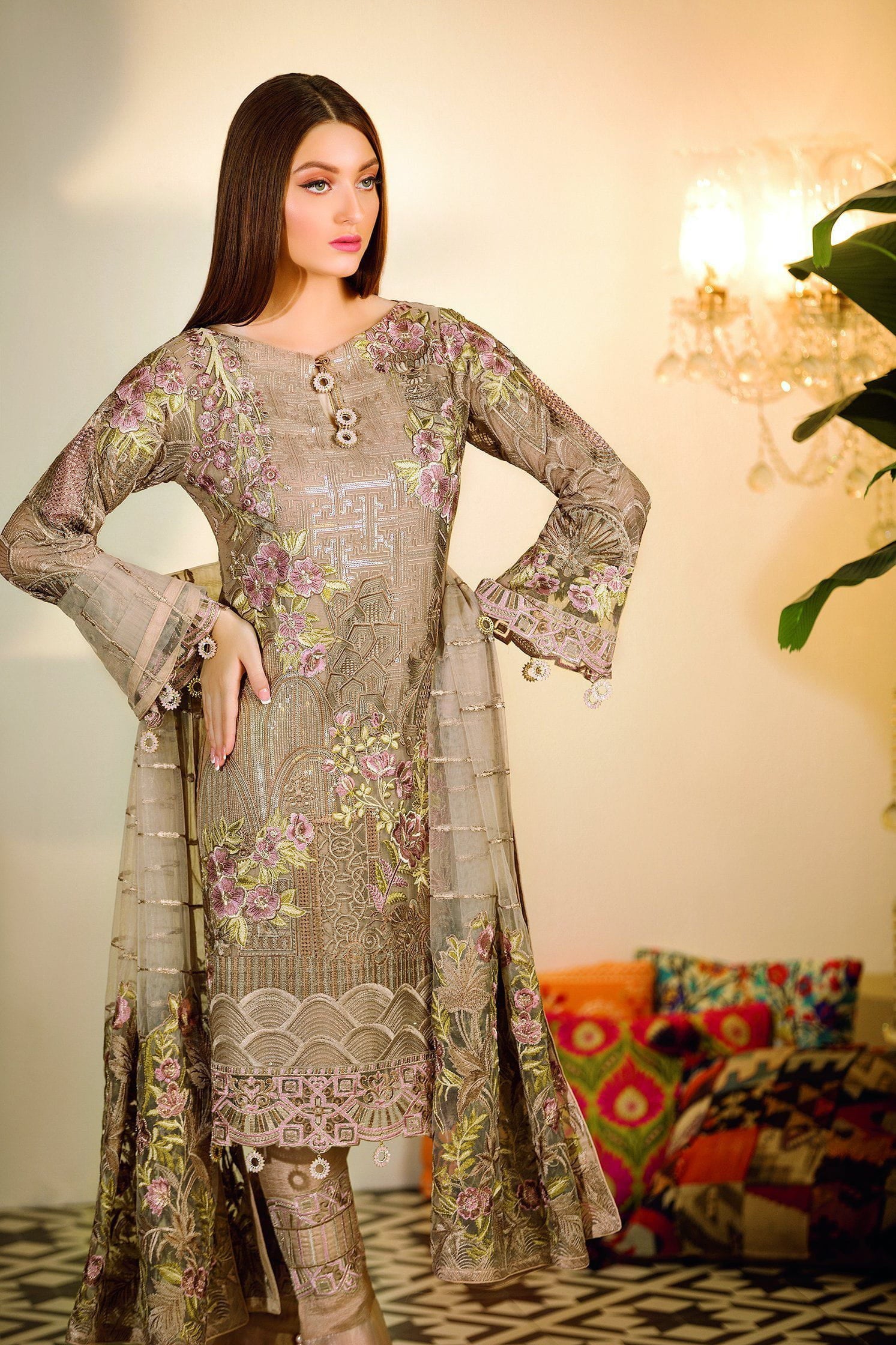 Ramsha Chevron Chiffon Collection 2019 – A-102