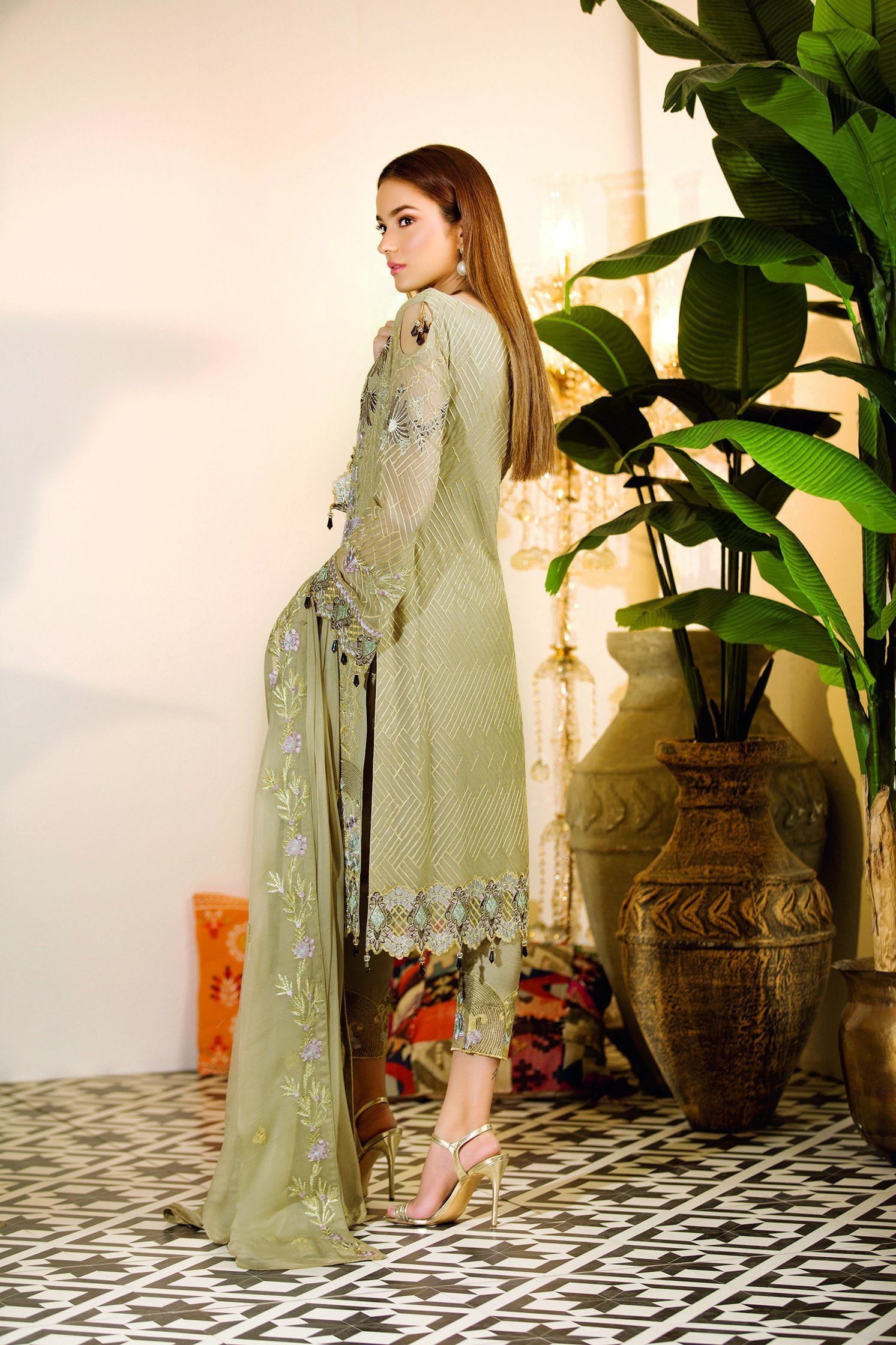 Ramsha Chevron Chiffon Collection/ A-109