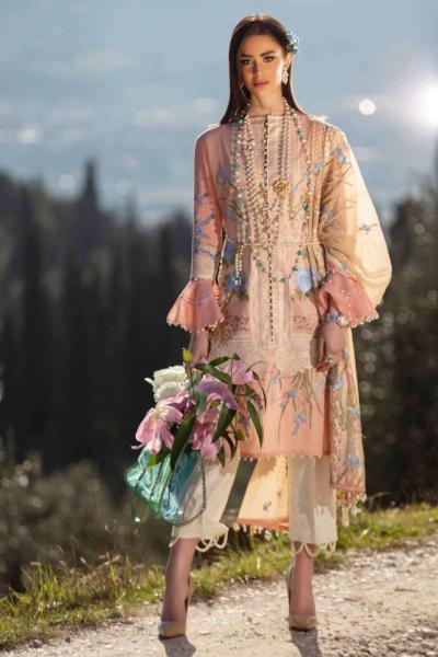 Sana Safinaz Luxury Lawn Collection 2019 – 6A - Pistacchio