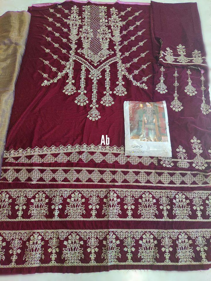 Tehzeeb By Mohagni/Embroideried Velvet Wedding Collection/MV 03 - AWWALBOUTIQUE