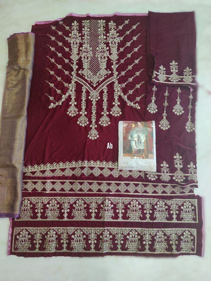 Tehzeeb By Mohagni/Embroideried Velvet Wedding Collection/MV 03 - AWWALBOUTIQUE