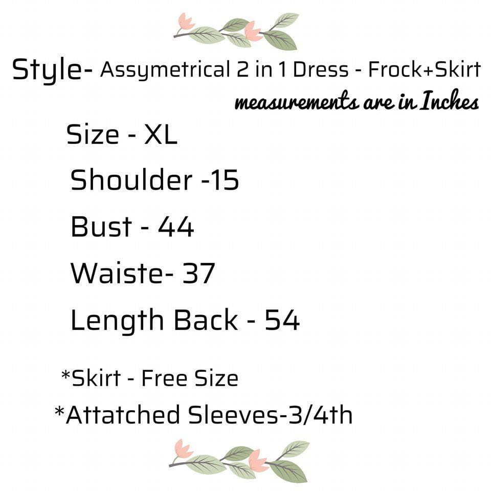 Ready to Wear|Assymetrical 2 in 1 Dress|Size XL - AWWALBOUTIQUE