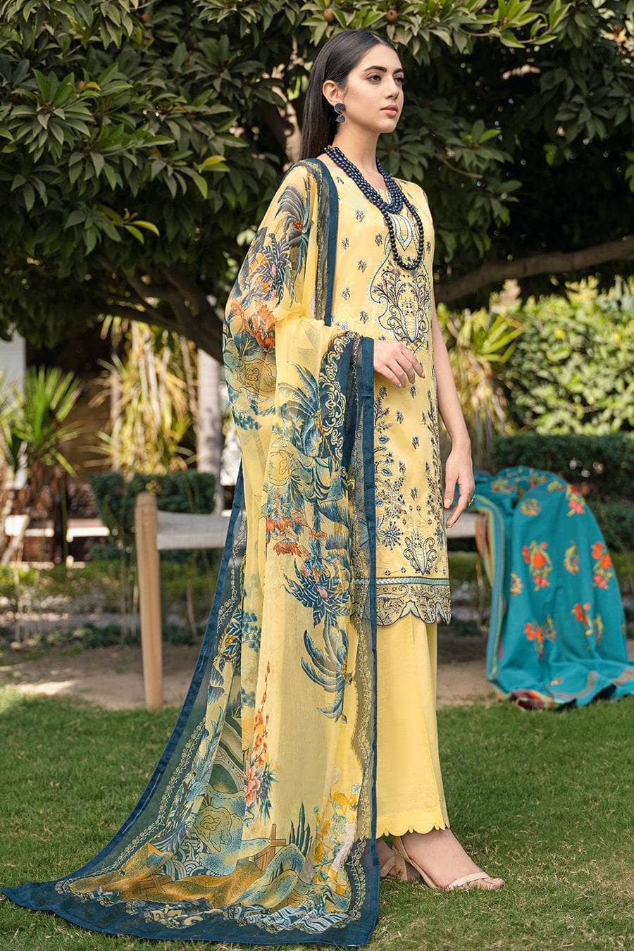 Restocked/Ramsha Andaz Lawn/Z-404/Chiffon Dupatta
