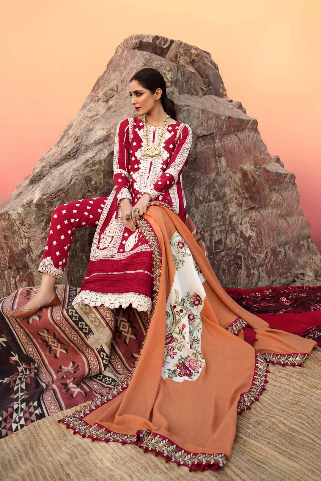 Restocked/Crimson Winter by Saira Shakira/MARORI SEPARATES - SCARLET - AWWALBOUTIQUE