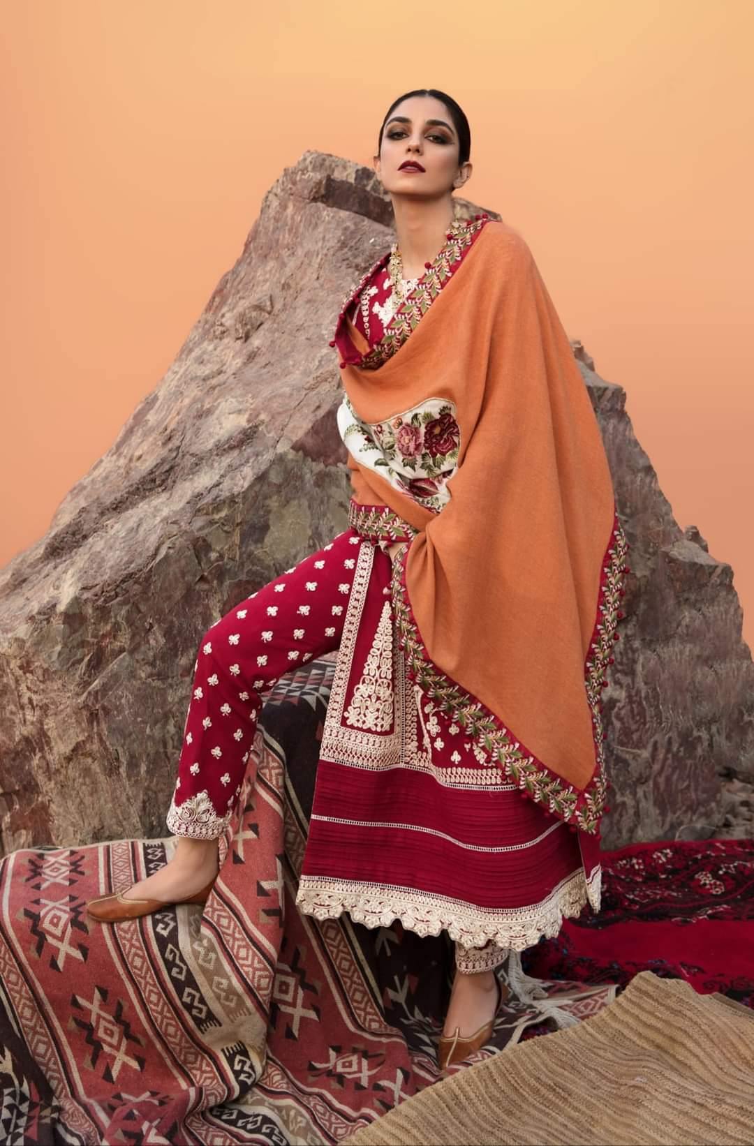 Restocked/Crimson Winter by Saira Shakira/MARORI SEPARATES - SCARLET - AWWALBOUTIQUE