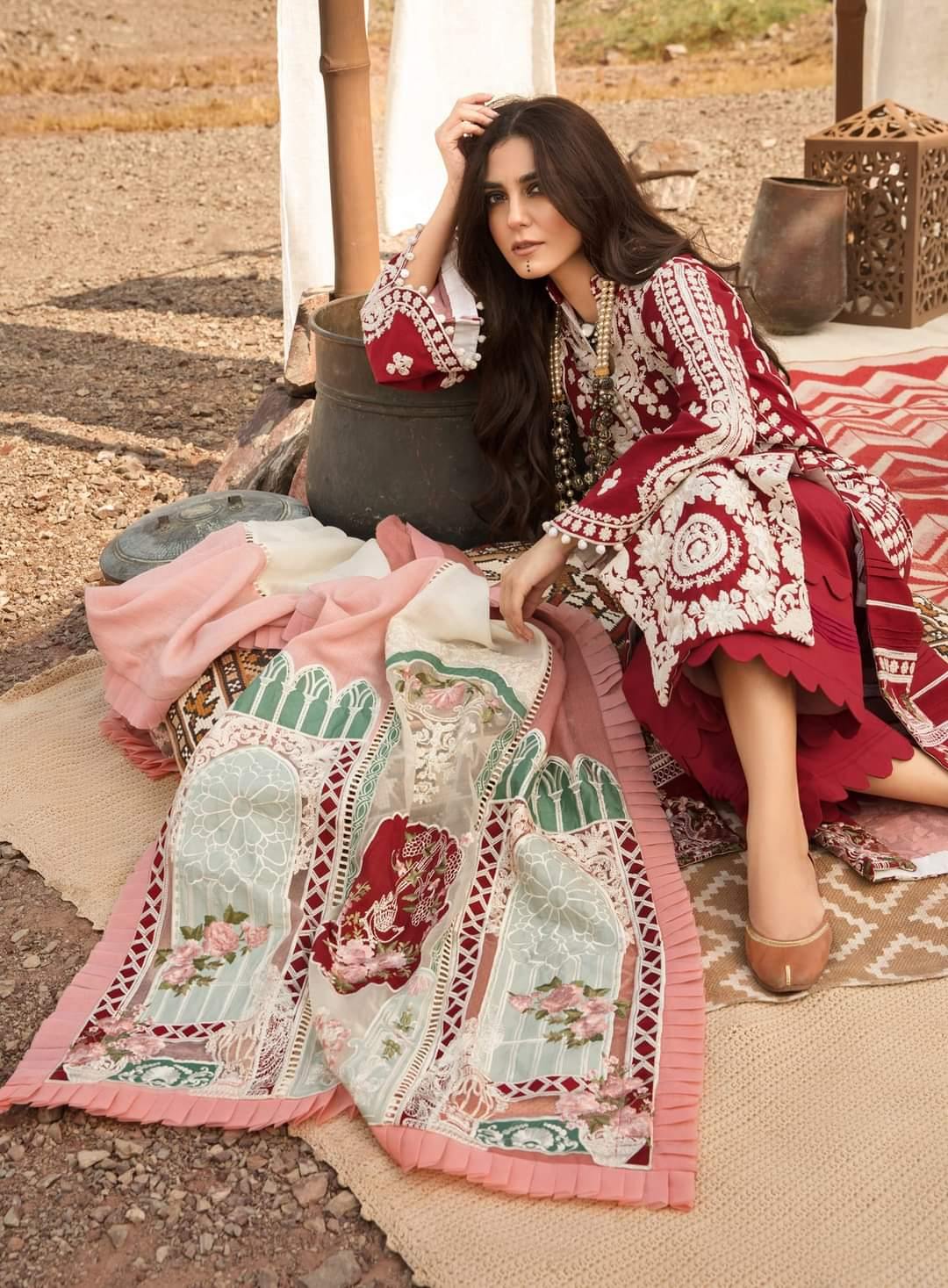 Restocked/Crimson Winter by Saira Shakira/AARI REVIVAL - RUBY - AWWALBOUTIQUE