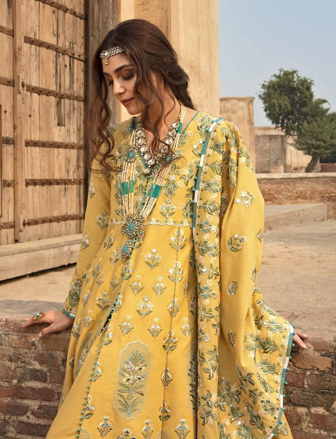 Restocked/Crimson Winter by Saira Shakira/SHEESHAY HAZARON - CANARY - AWWALBOUTIQUE